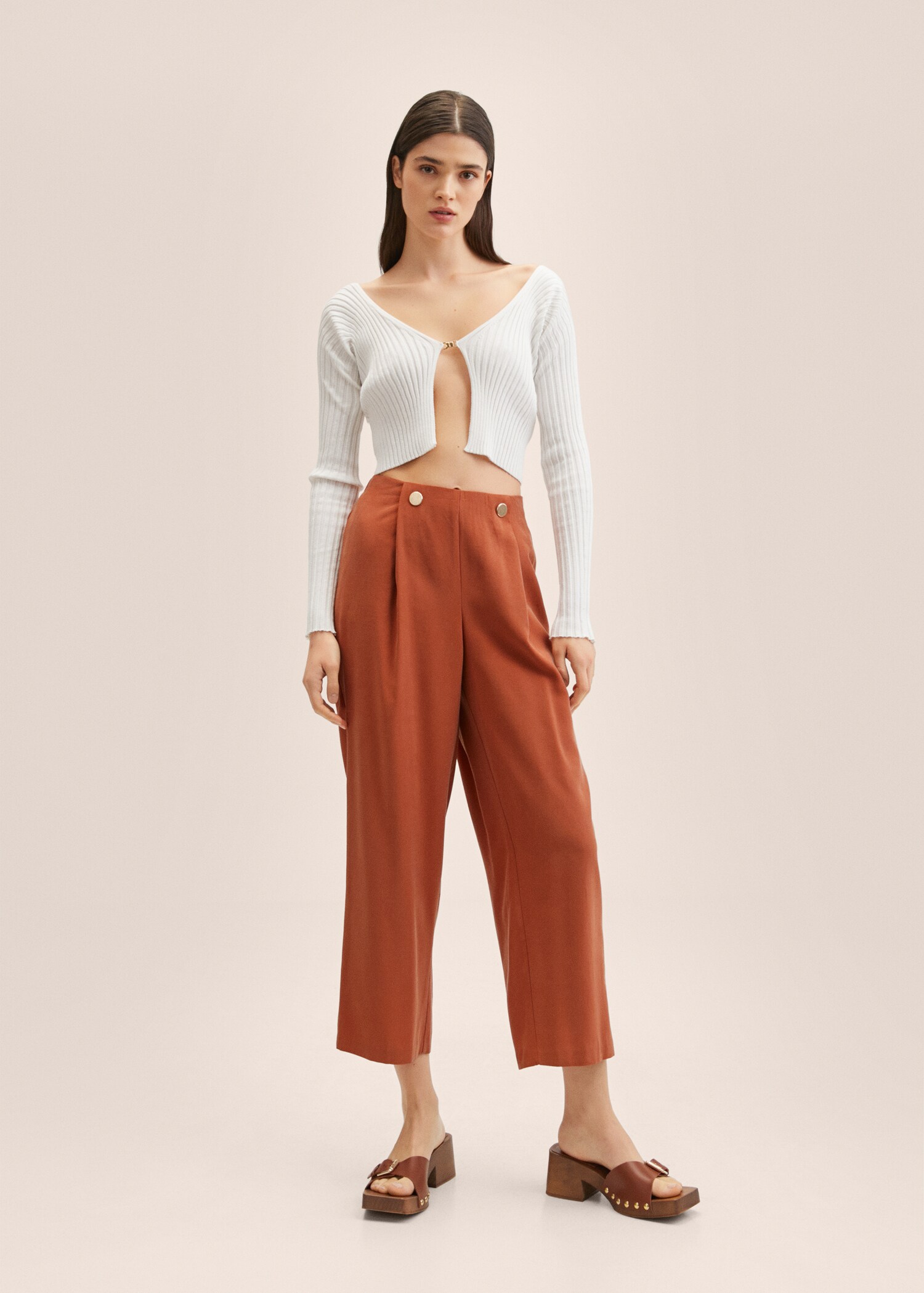 Cropped button pants - General plane