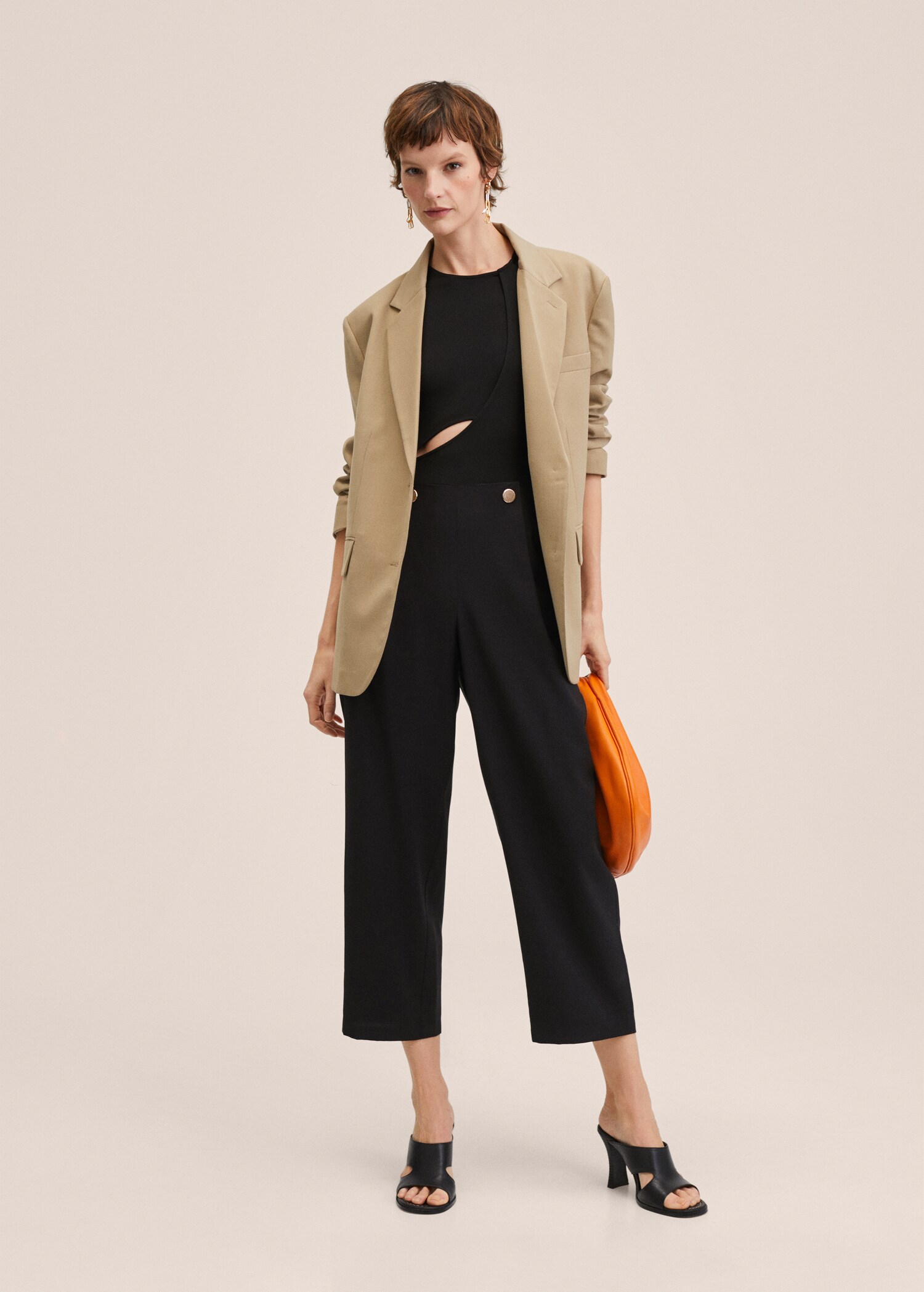 Cropped button pants - General plane