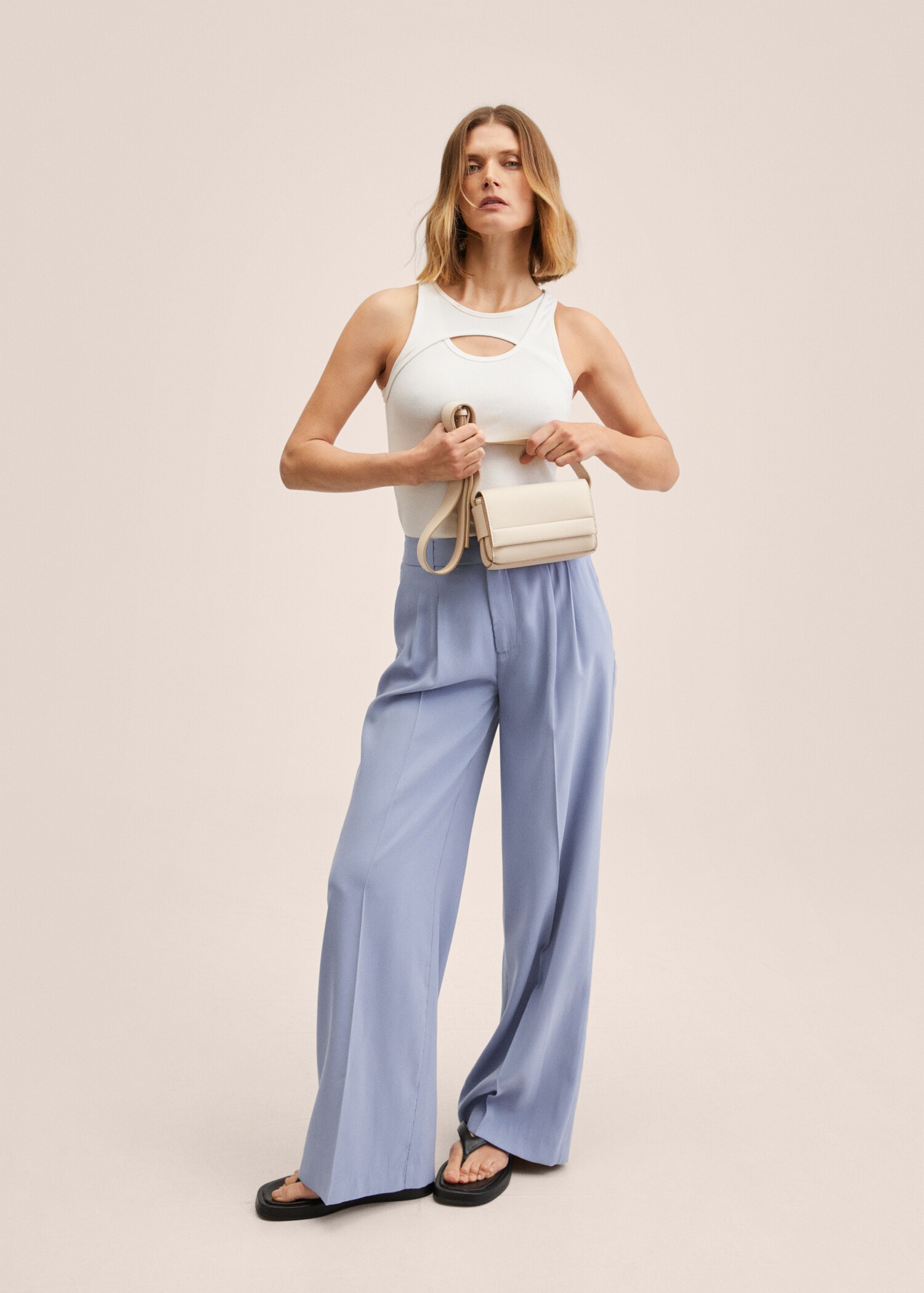 Wideleg pleated trousers - General plane