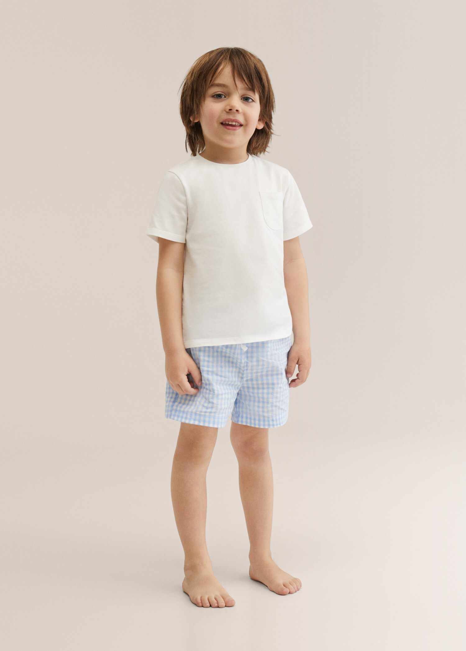 Pijama corto cuadro vichy - Plano general