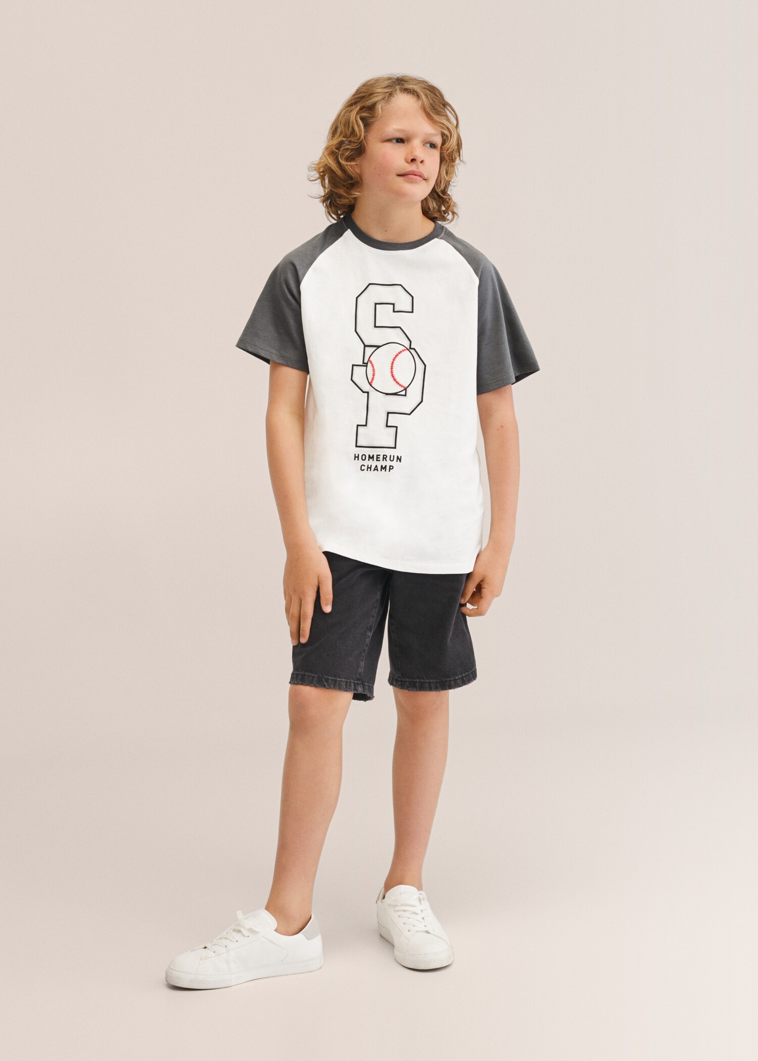 Camiseta ranglán contraste - Plano general