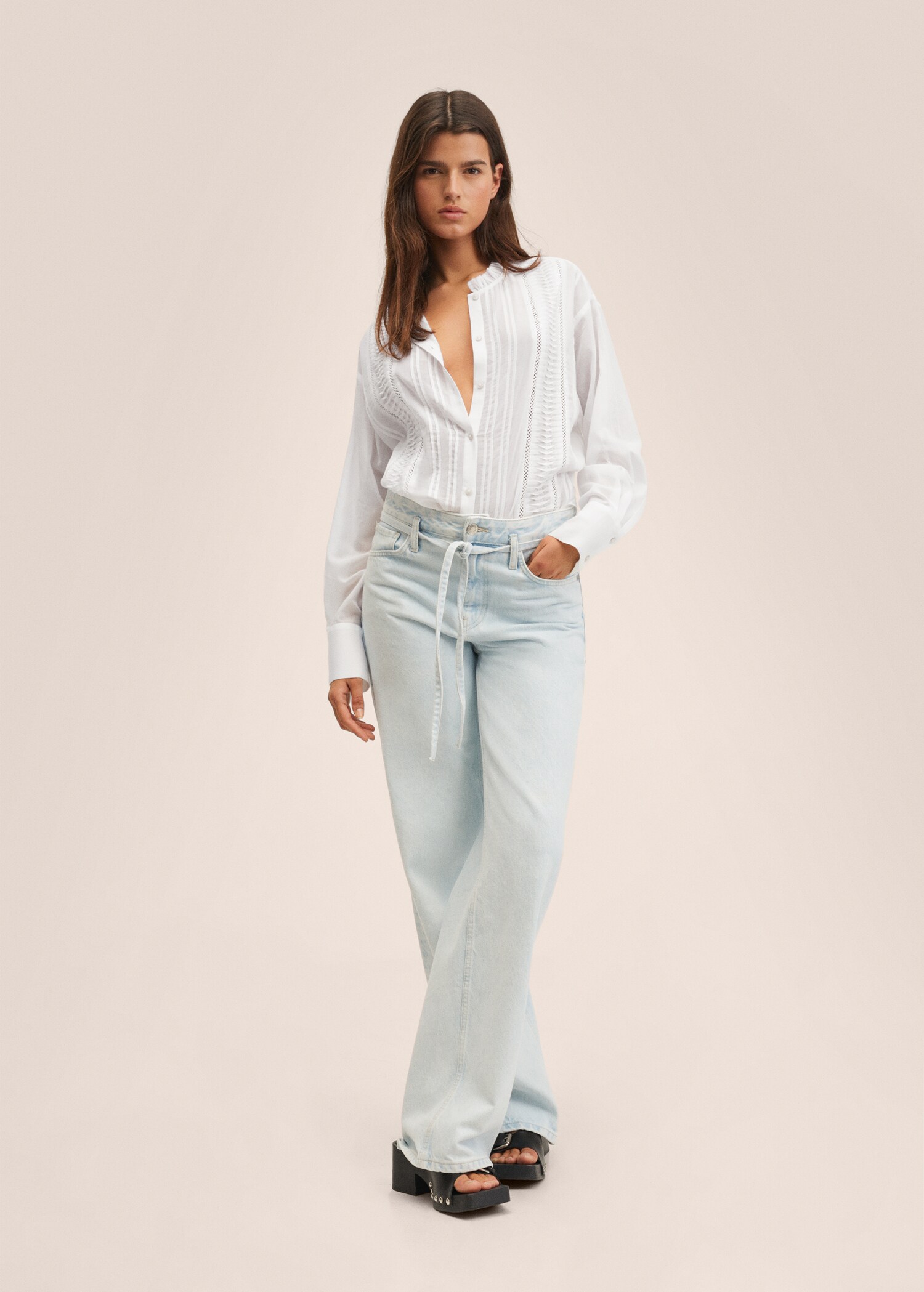 Ruffle cotton blouse - General plane