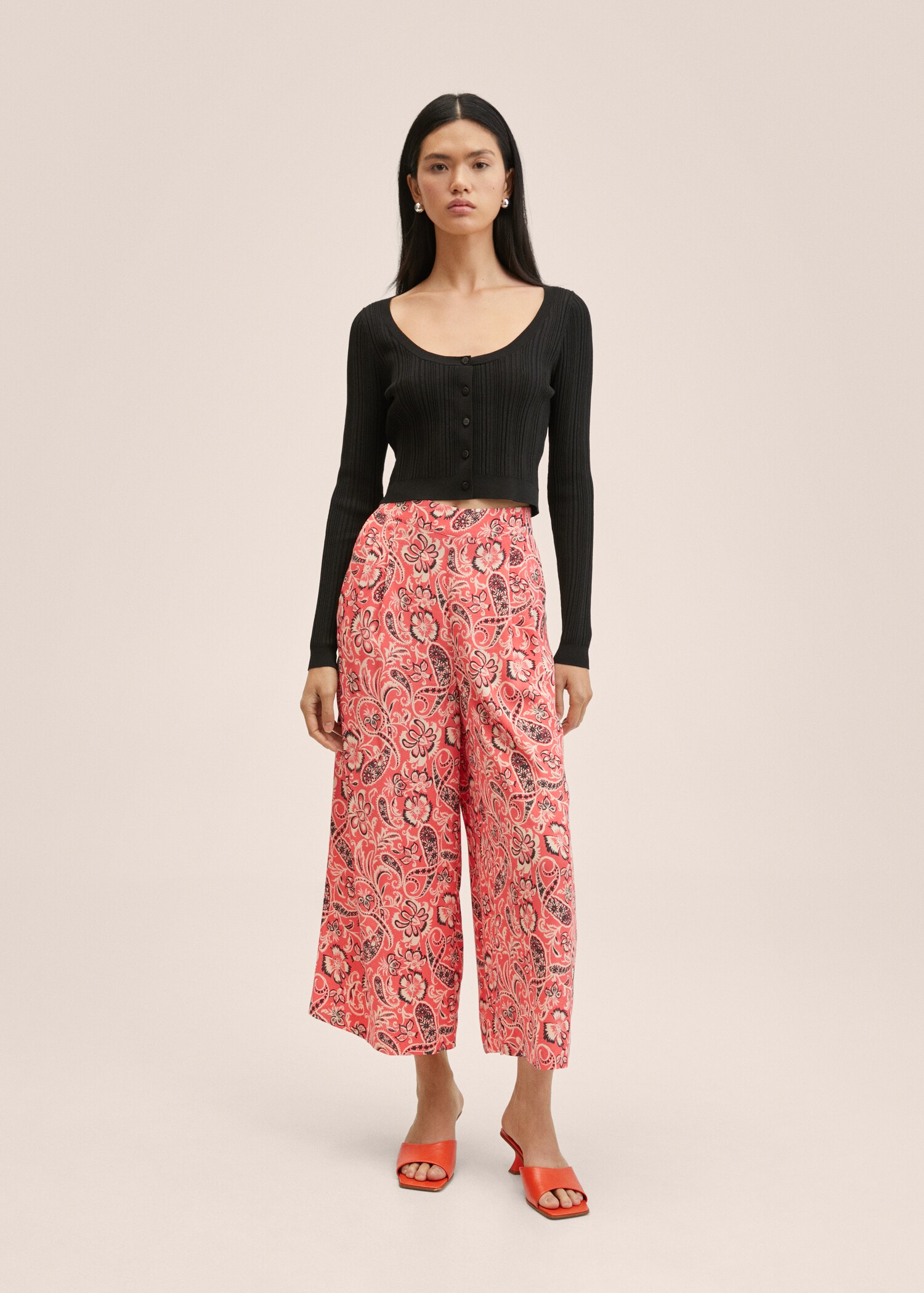Fluid culotte trousers - General plane