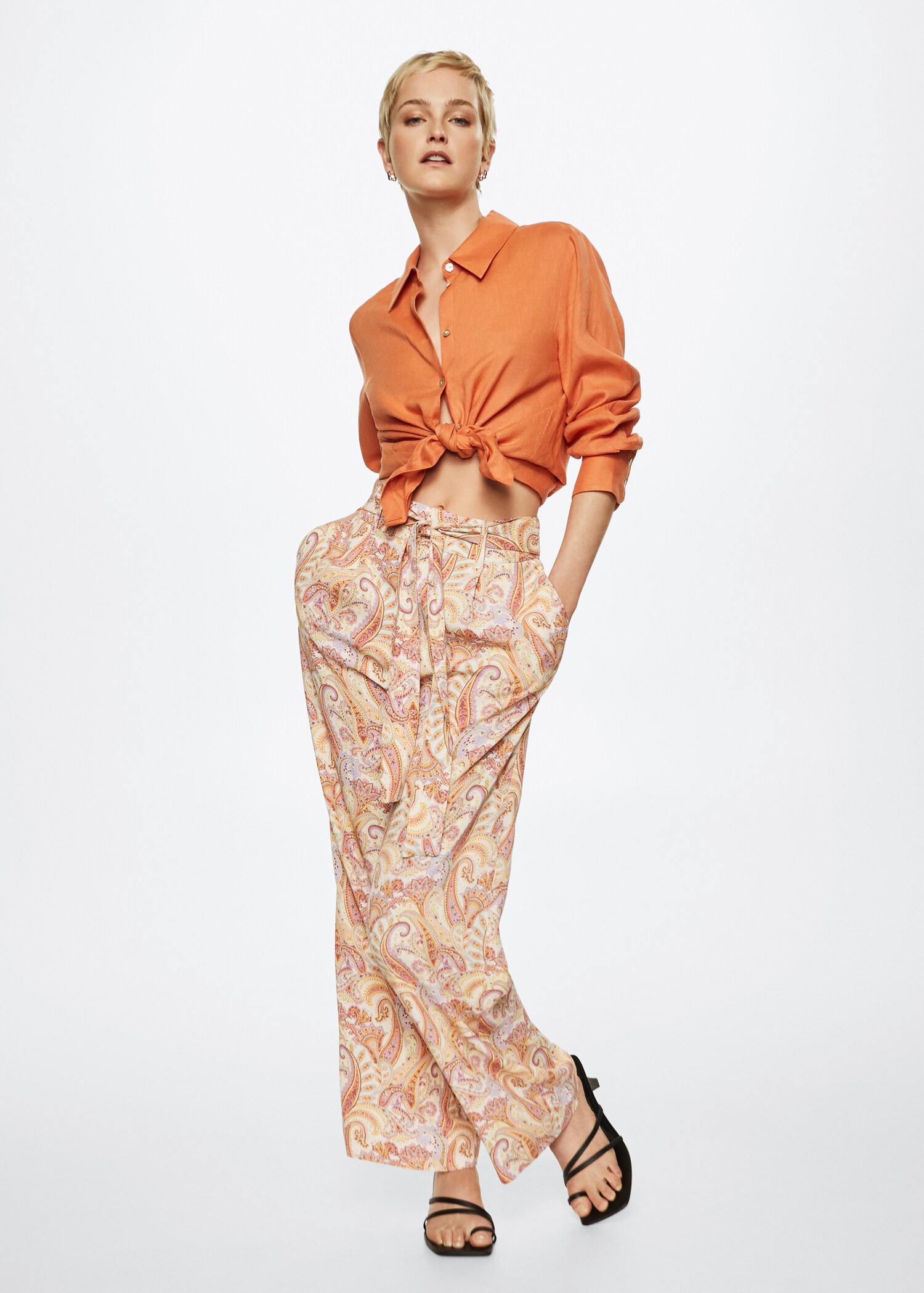 Flowy printed trousers - General plane