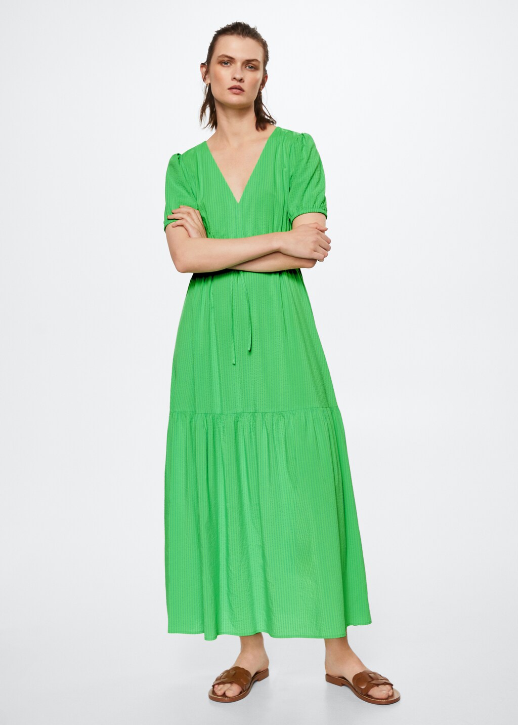 Green flowy maxi dress online