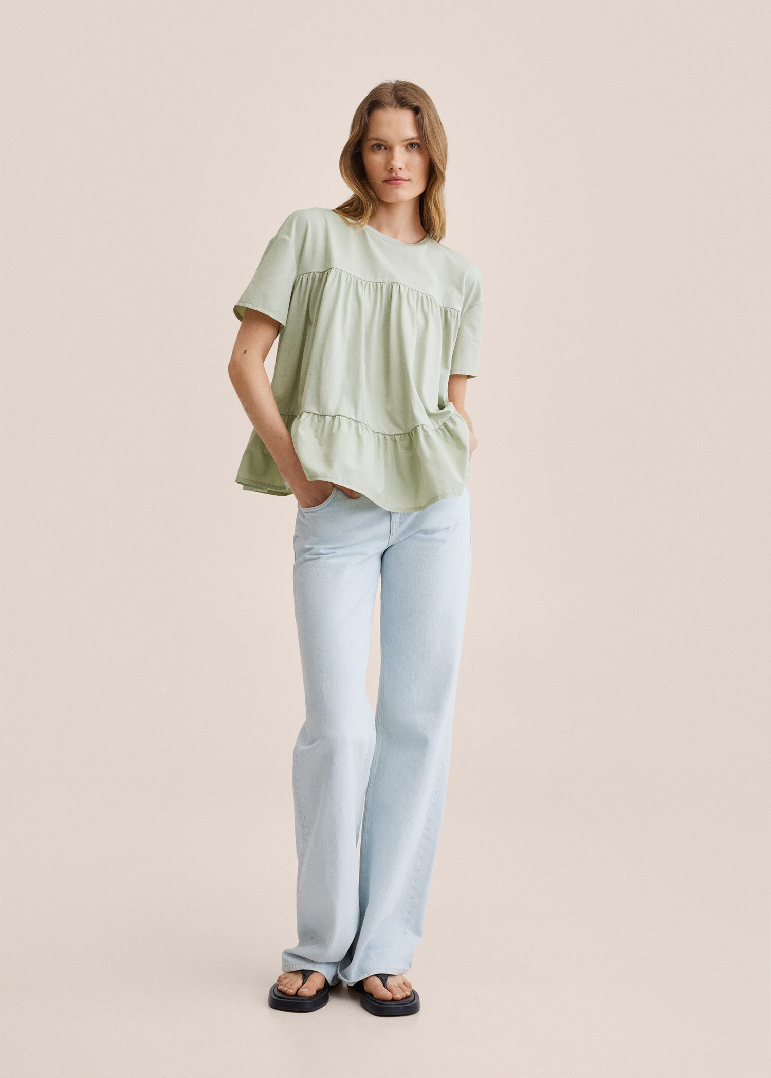 Camiseta algodón volantes - Plano general