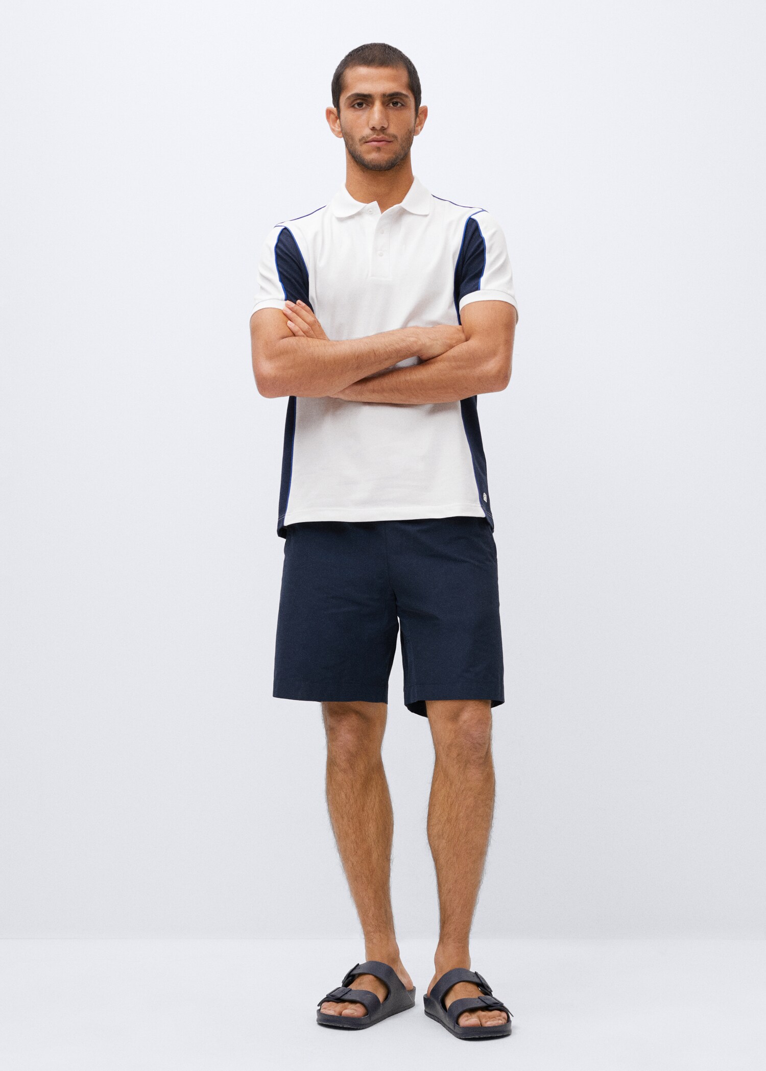 Ademend colorblock poloshirt - Overzichtstekening