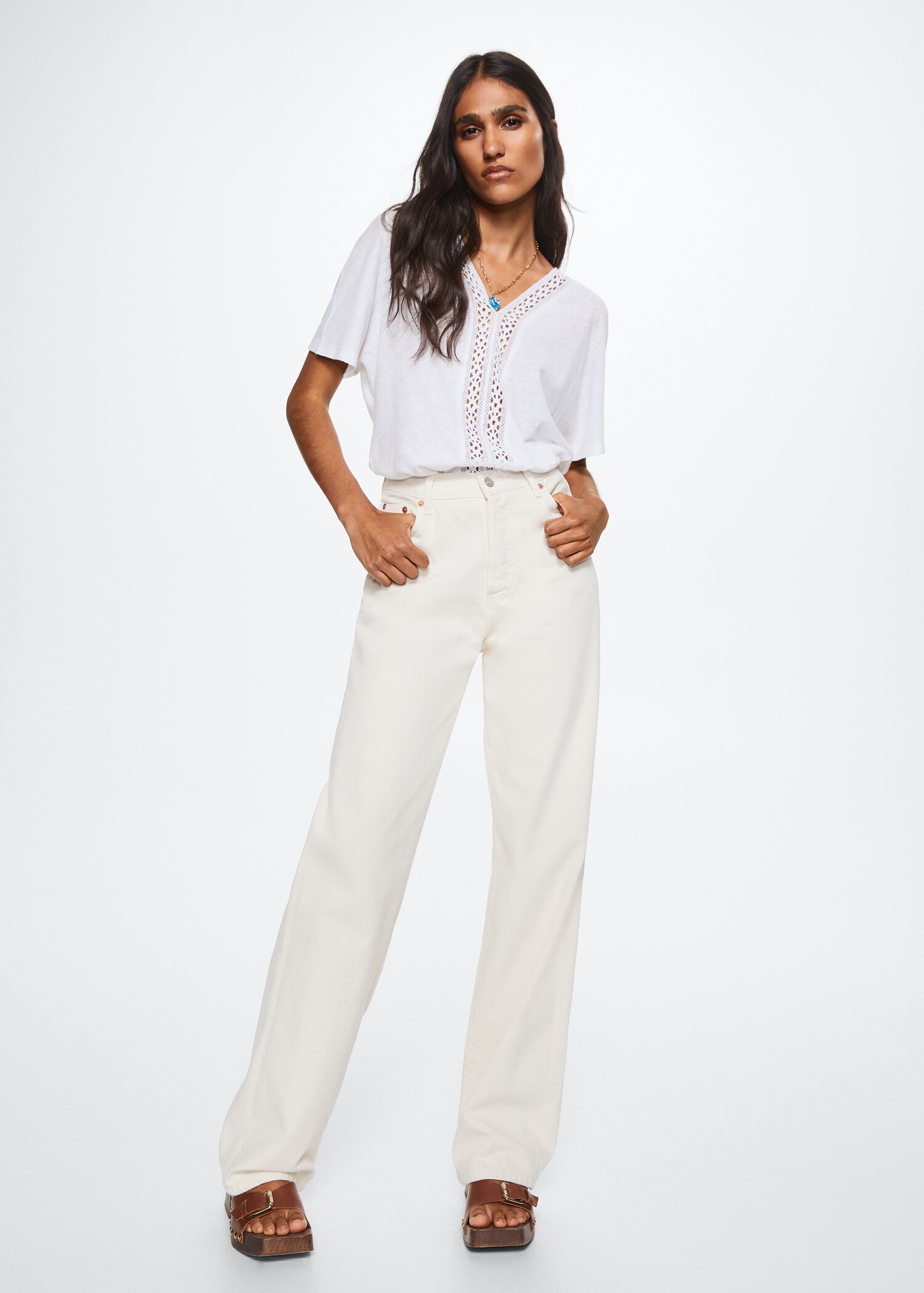 Crochet linen T-shirt - General plane