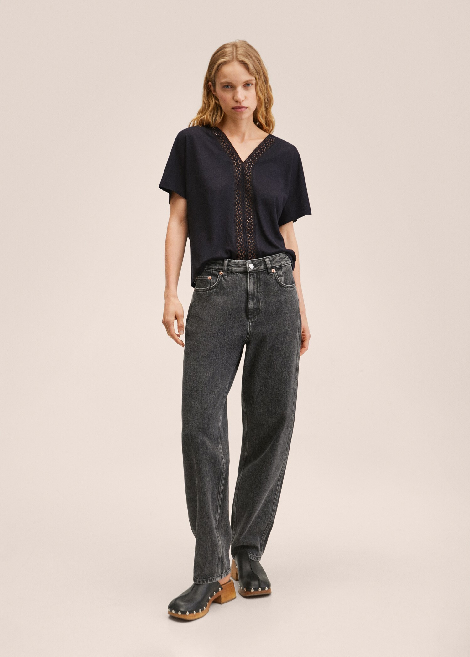 Crochet linen T-shirt - General plane