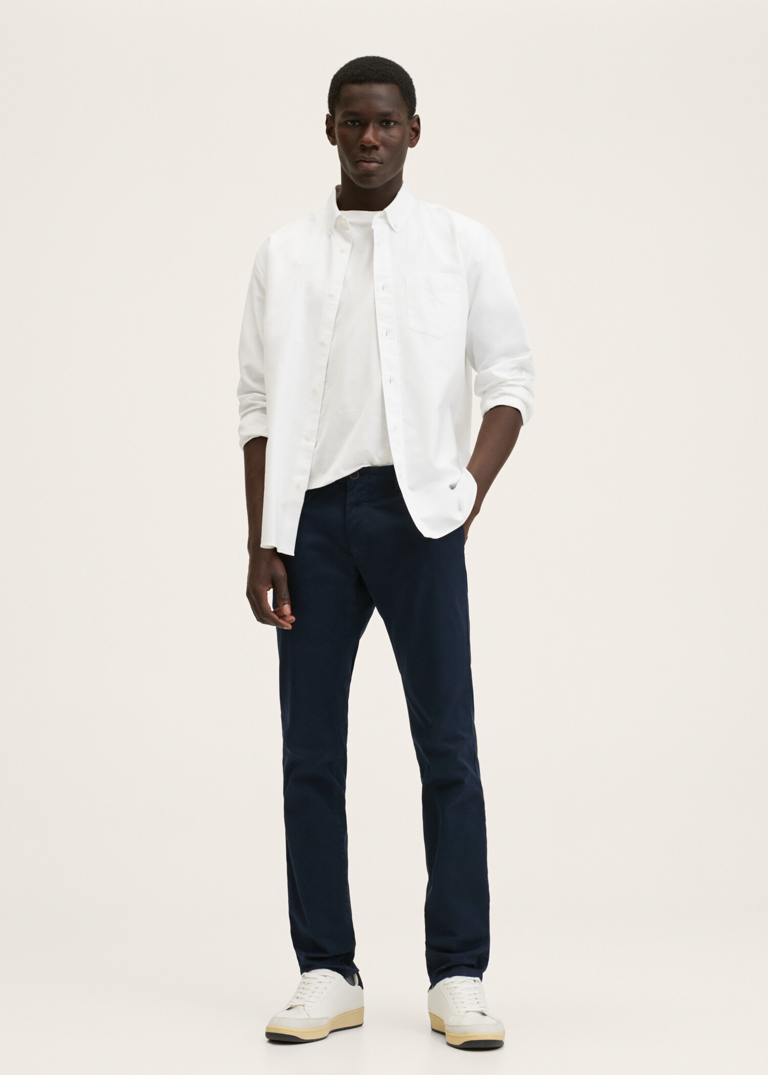 Slim fit serge chino trousers - General plane