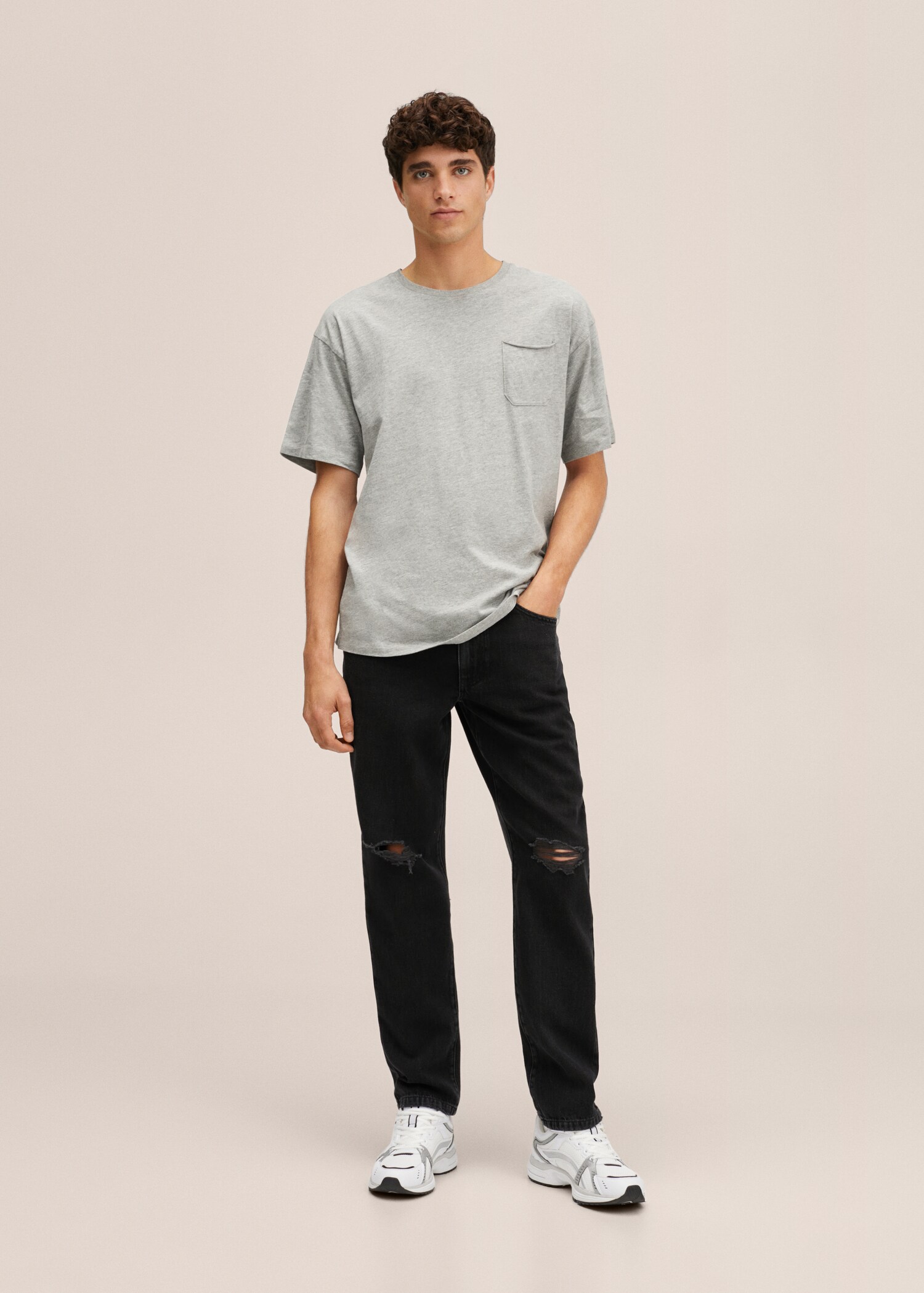 Baumwoll-T-Shirt mit Tasche - Allgemeine Ansicht