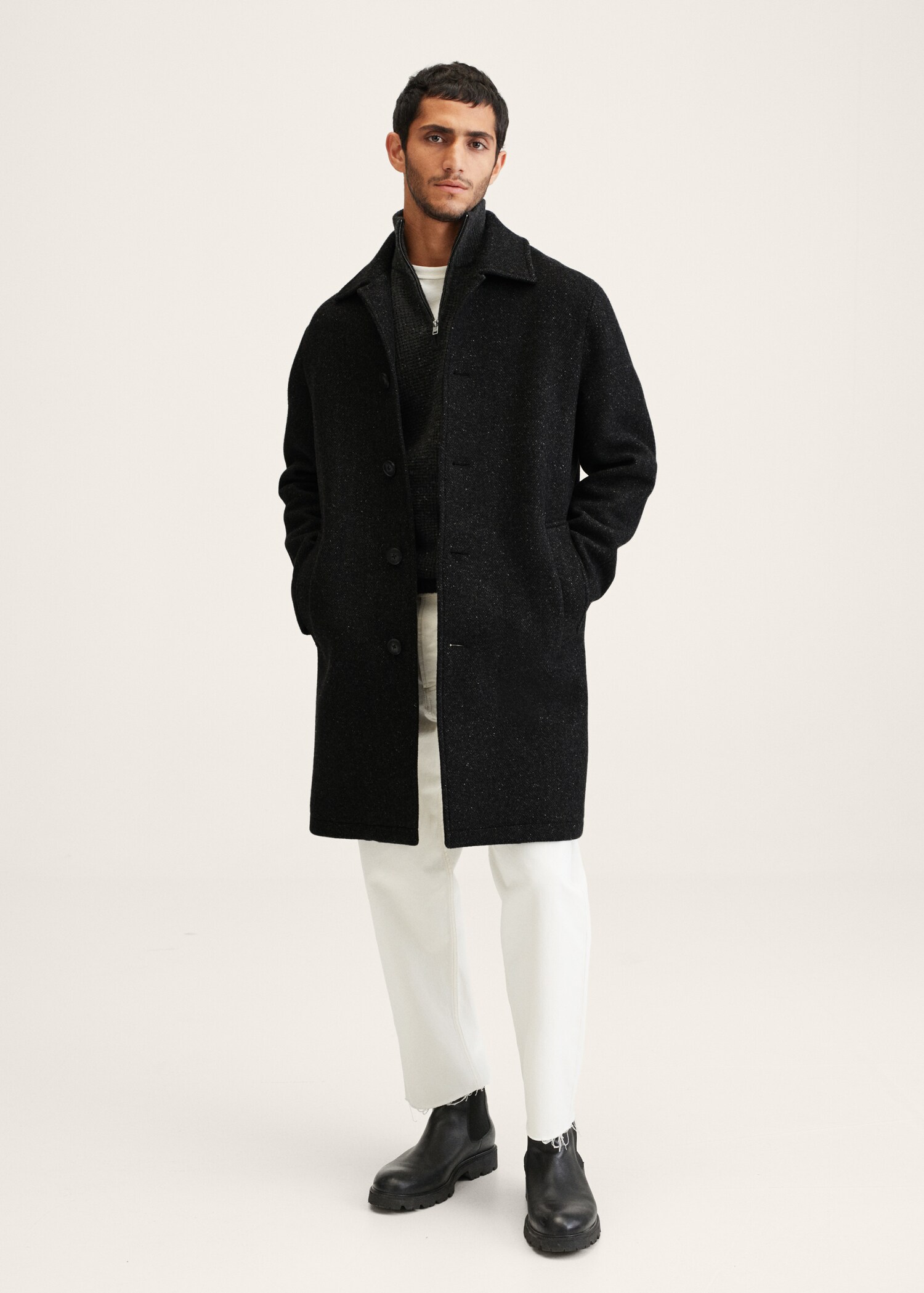 Abrigo oversize lana reciclada - Plano general