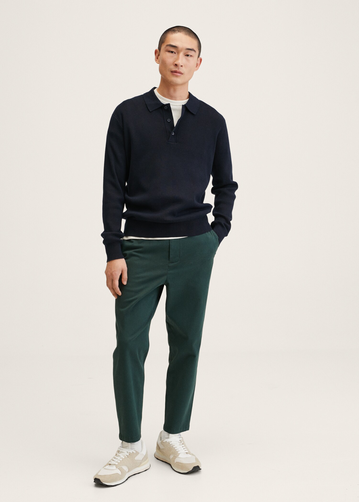 Bavlněné kalhoty tapered crop - Celkový náhled