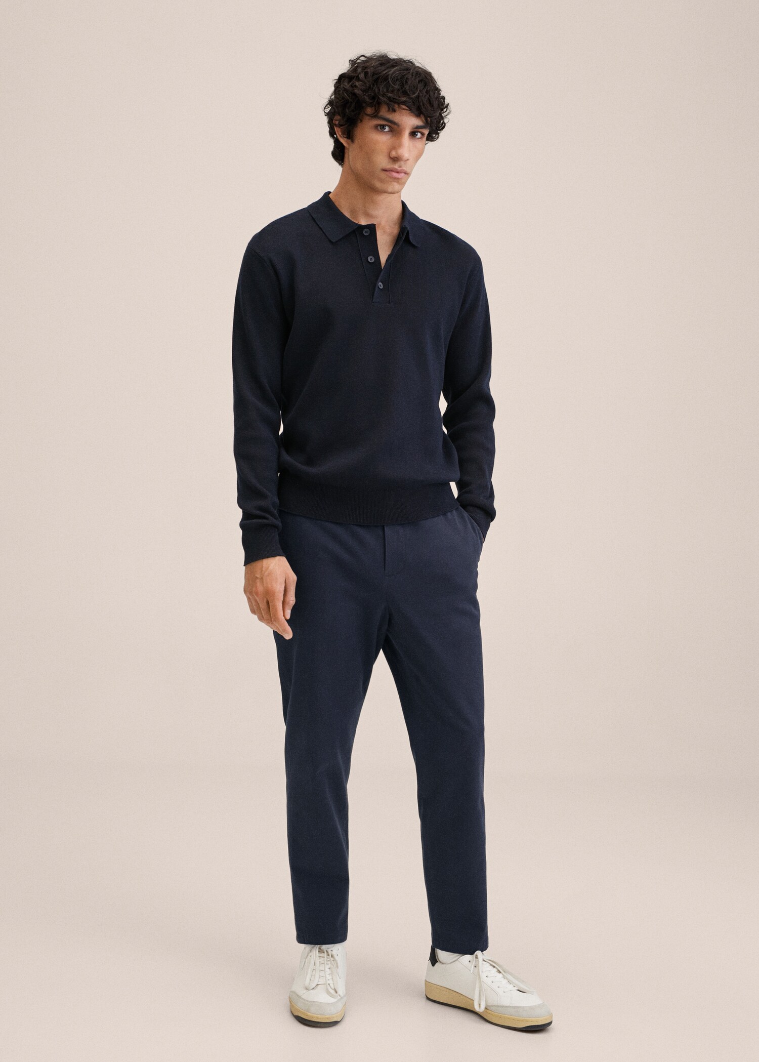 Bavlněné kalhoty tapered crop - Celkový náhled