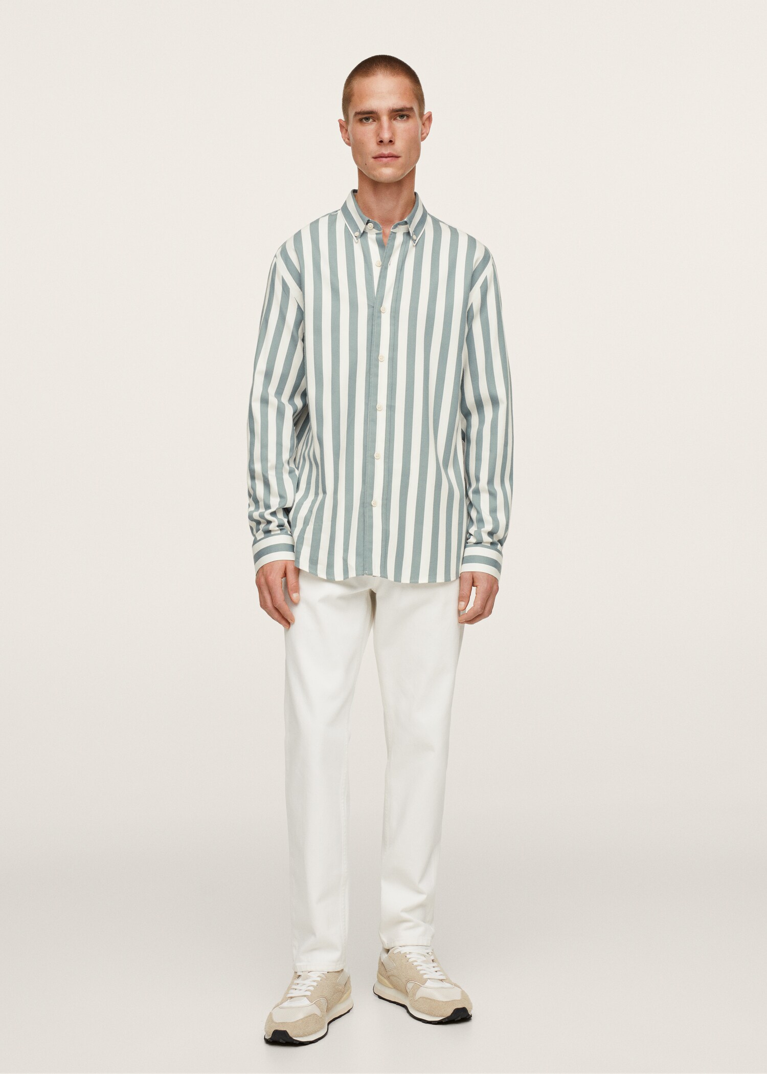 Camisa vestir algodón rayas - Plano general
