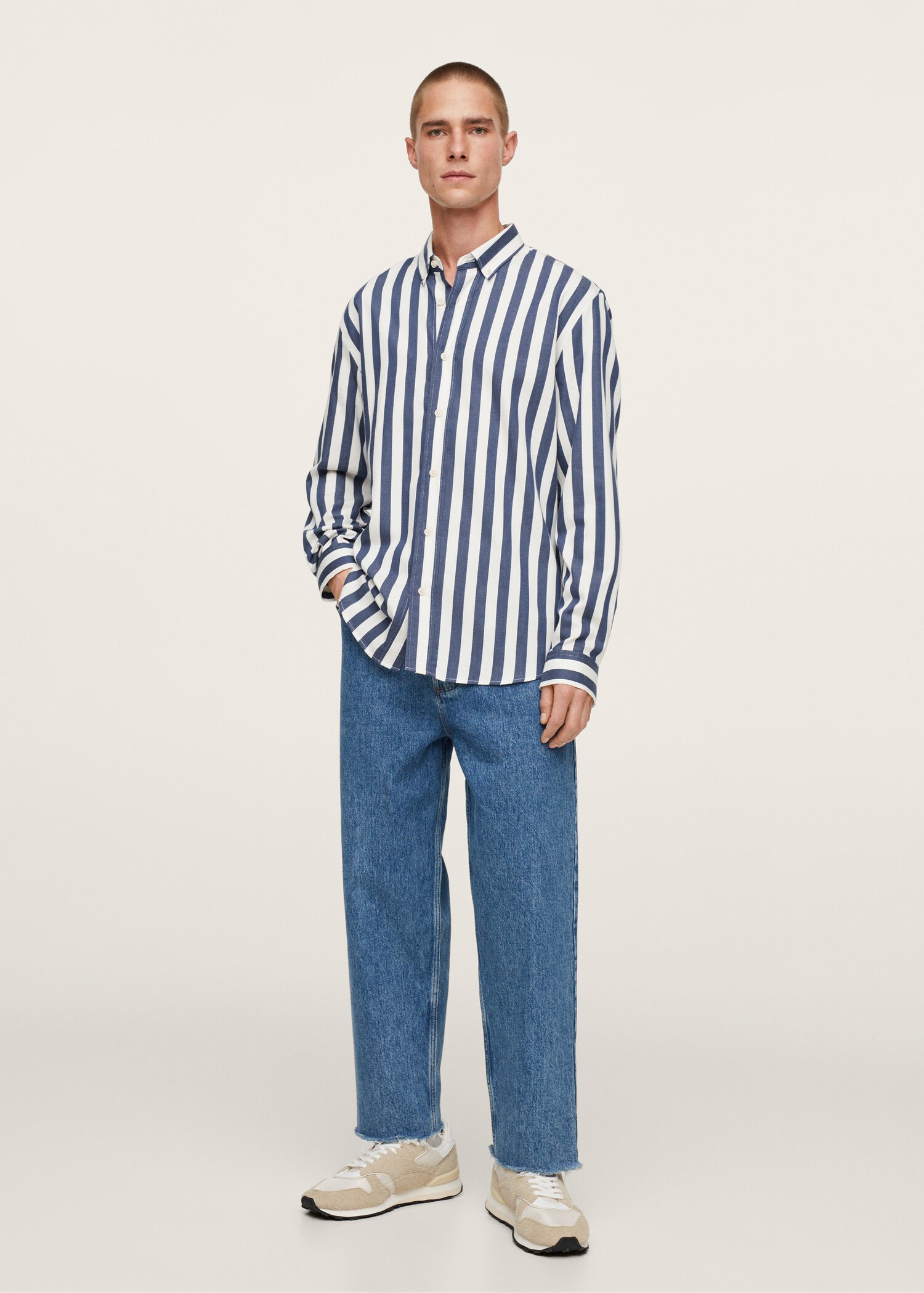 Camisa vestir algodón rayas - Plano general