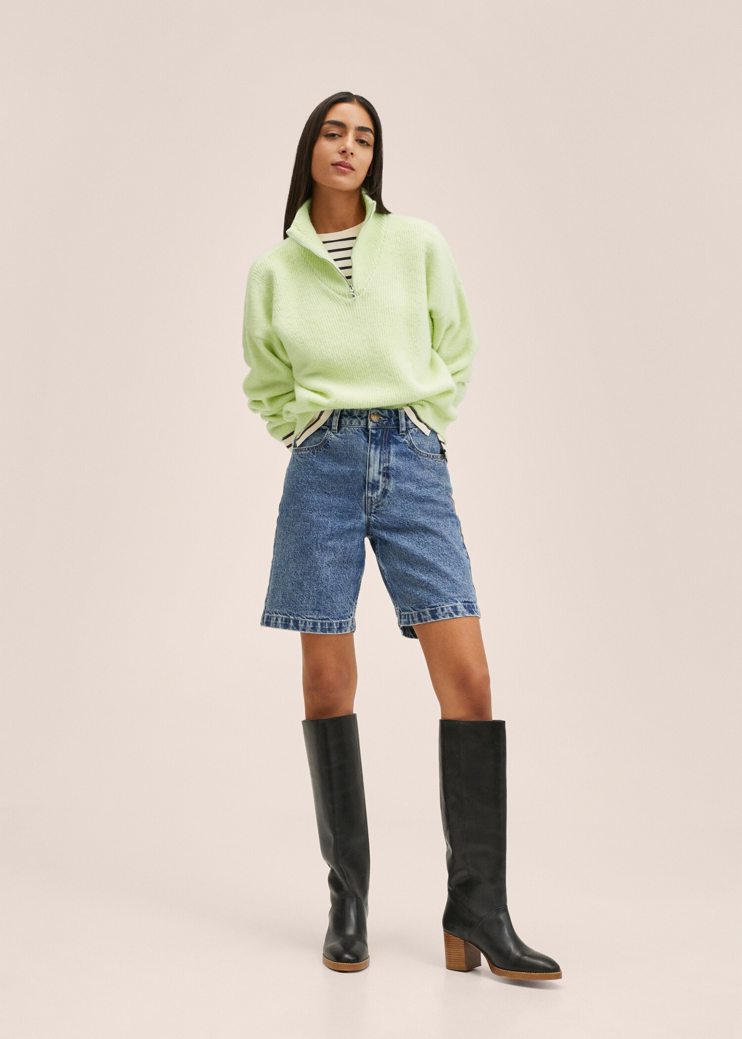 Pull-over maille zippé - Plan général