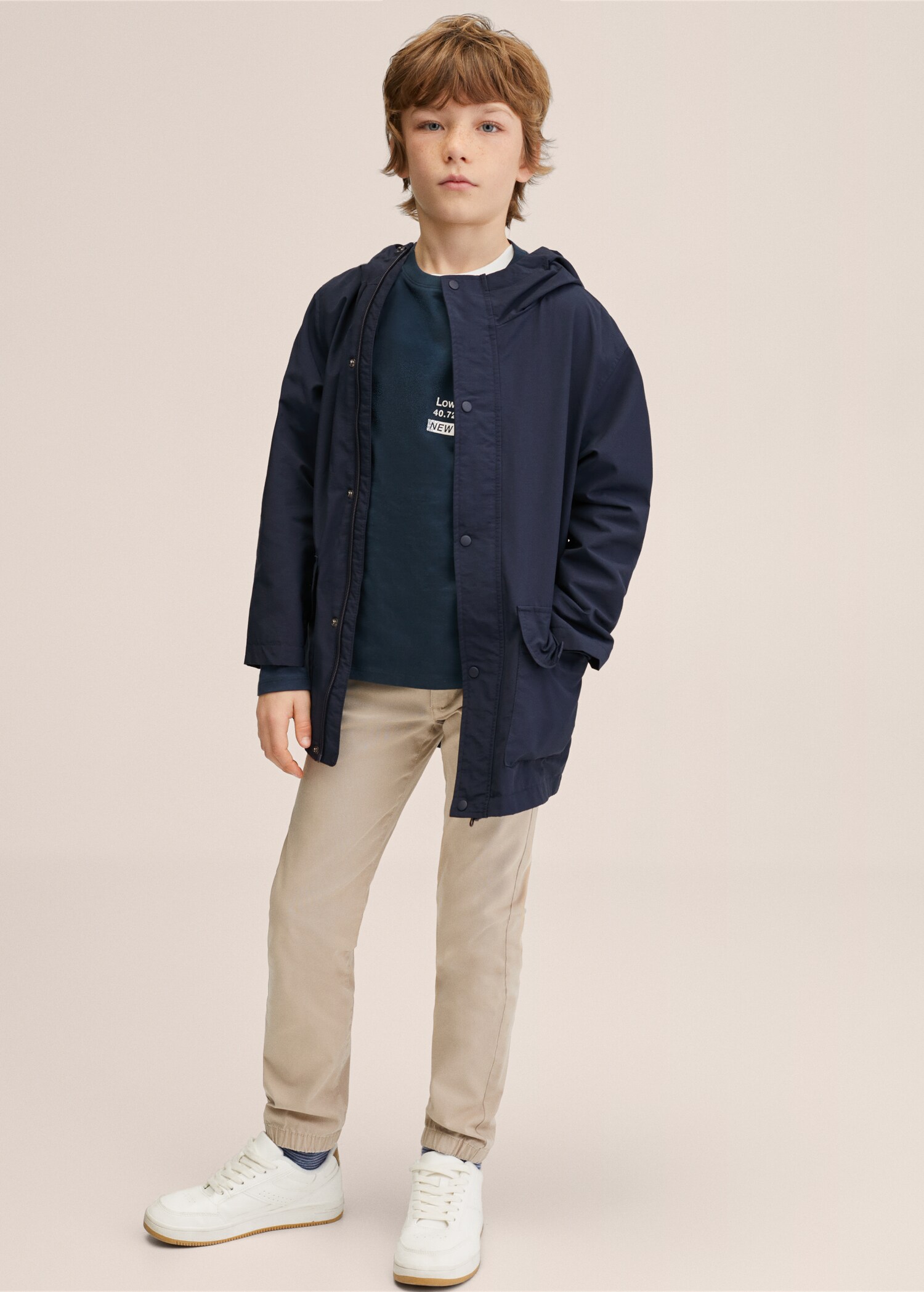 Kalhoty slim fit s pruženkou na lemu - Celkový náhled
