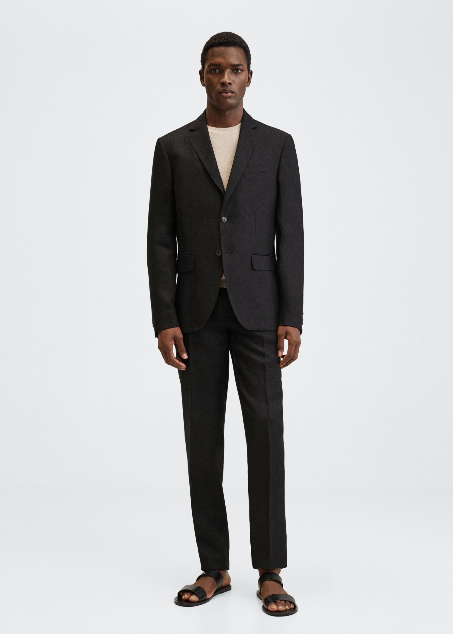 Linnen slim fit colbert - Overzichtstekening