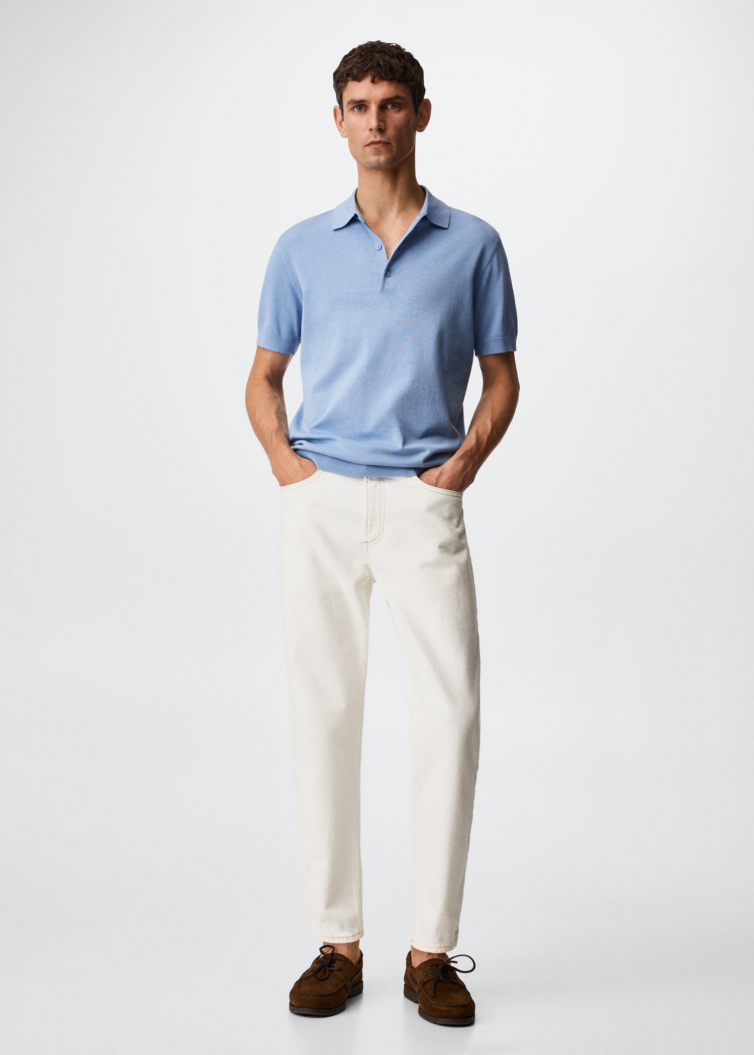 Knit cotton polo shirt - General plane
