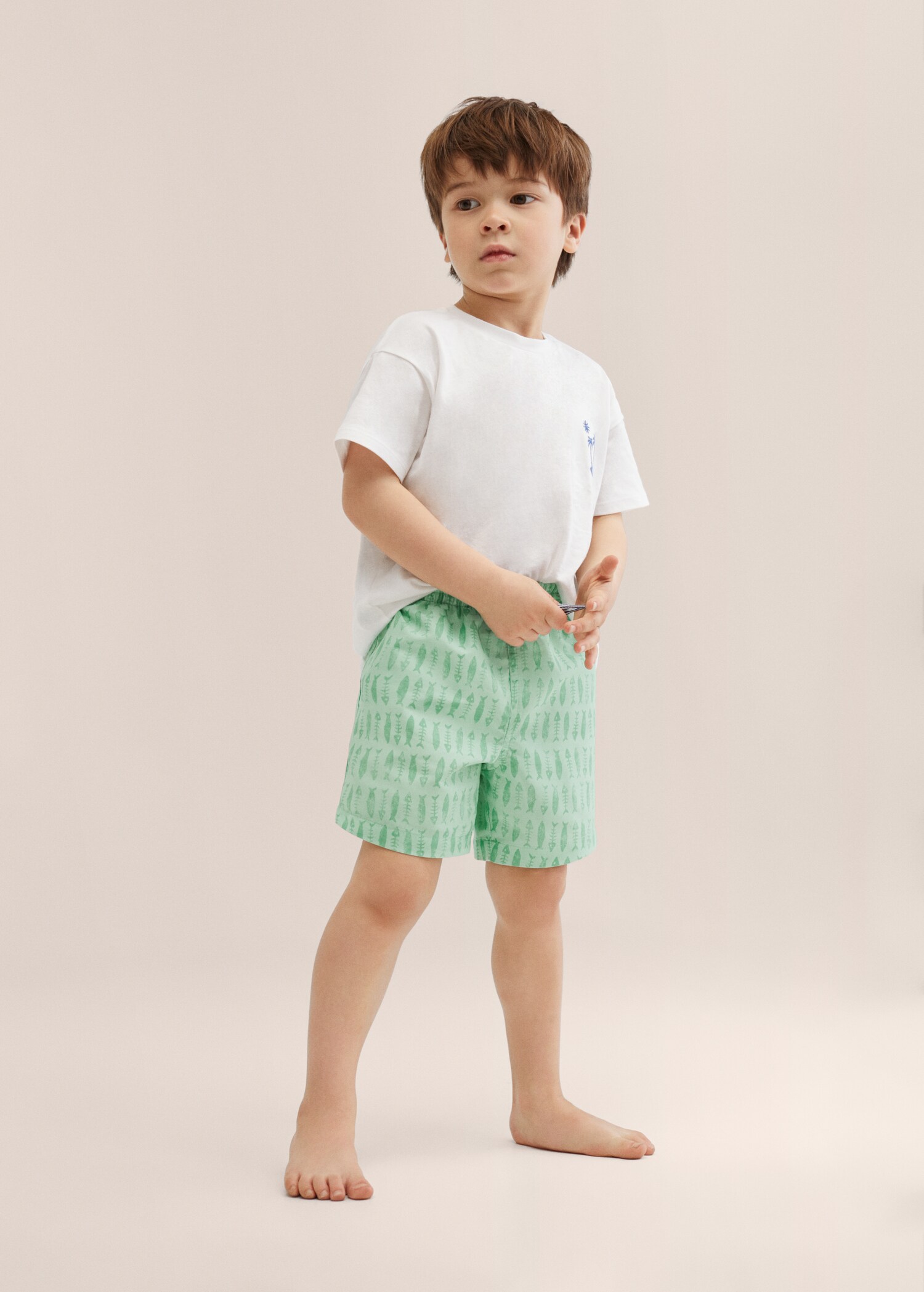 Fish-print swimming trunks - General plane