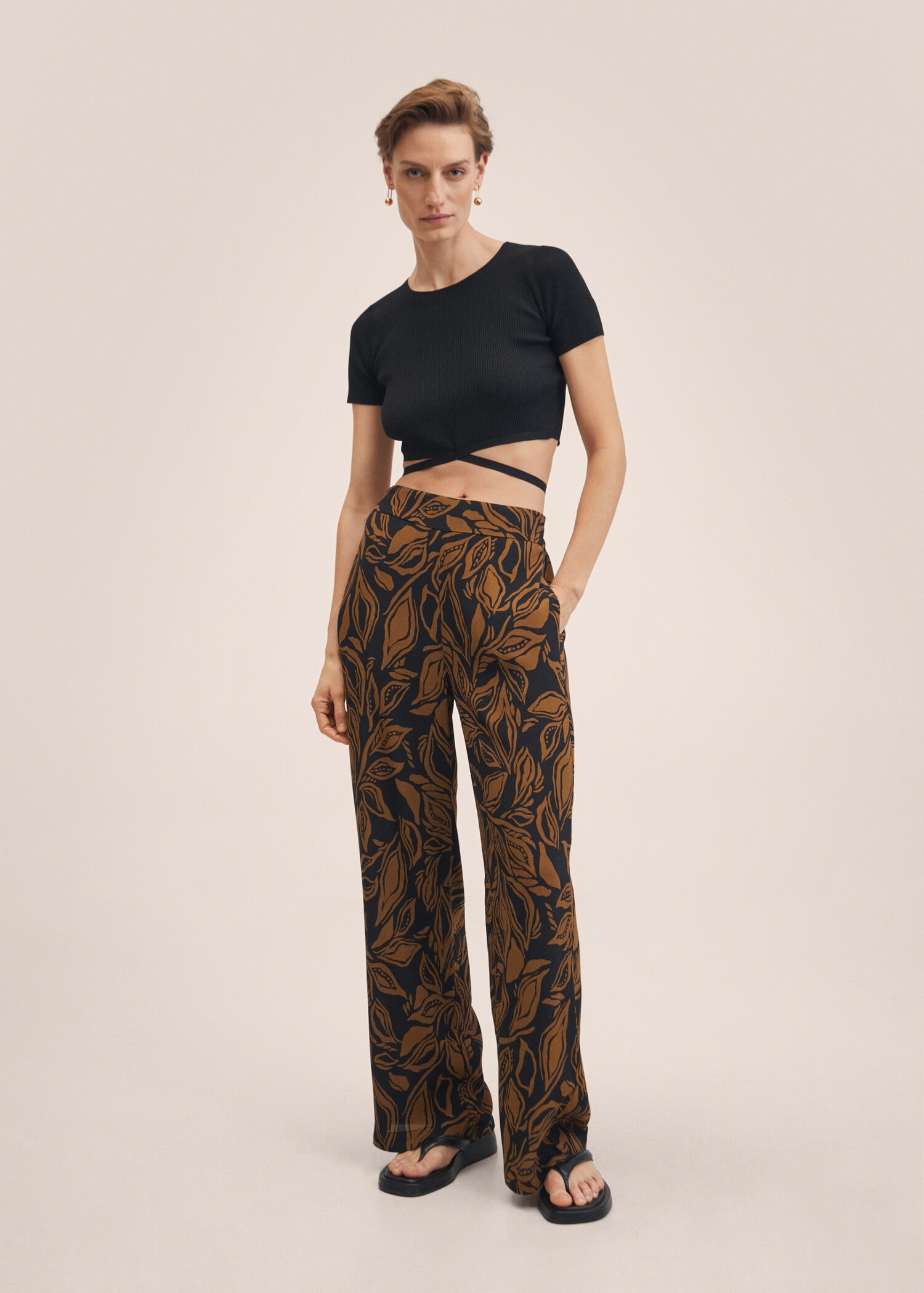 Printed palazzo pants - General plane