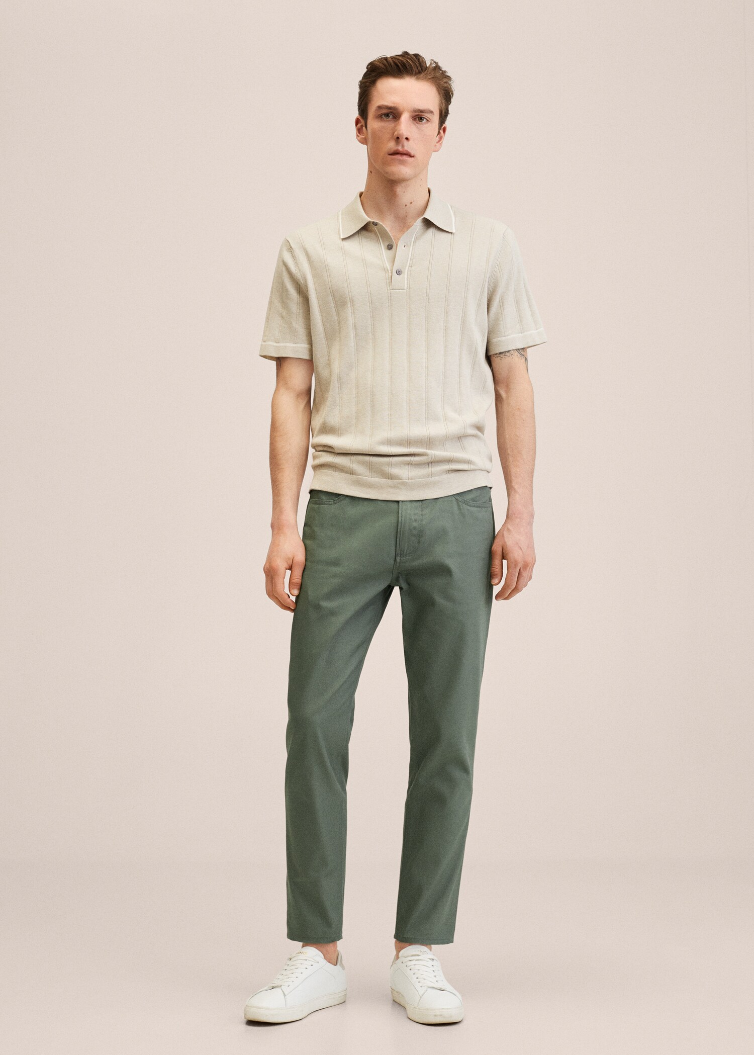 Pantalón tapered fit algodón - Plano general