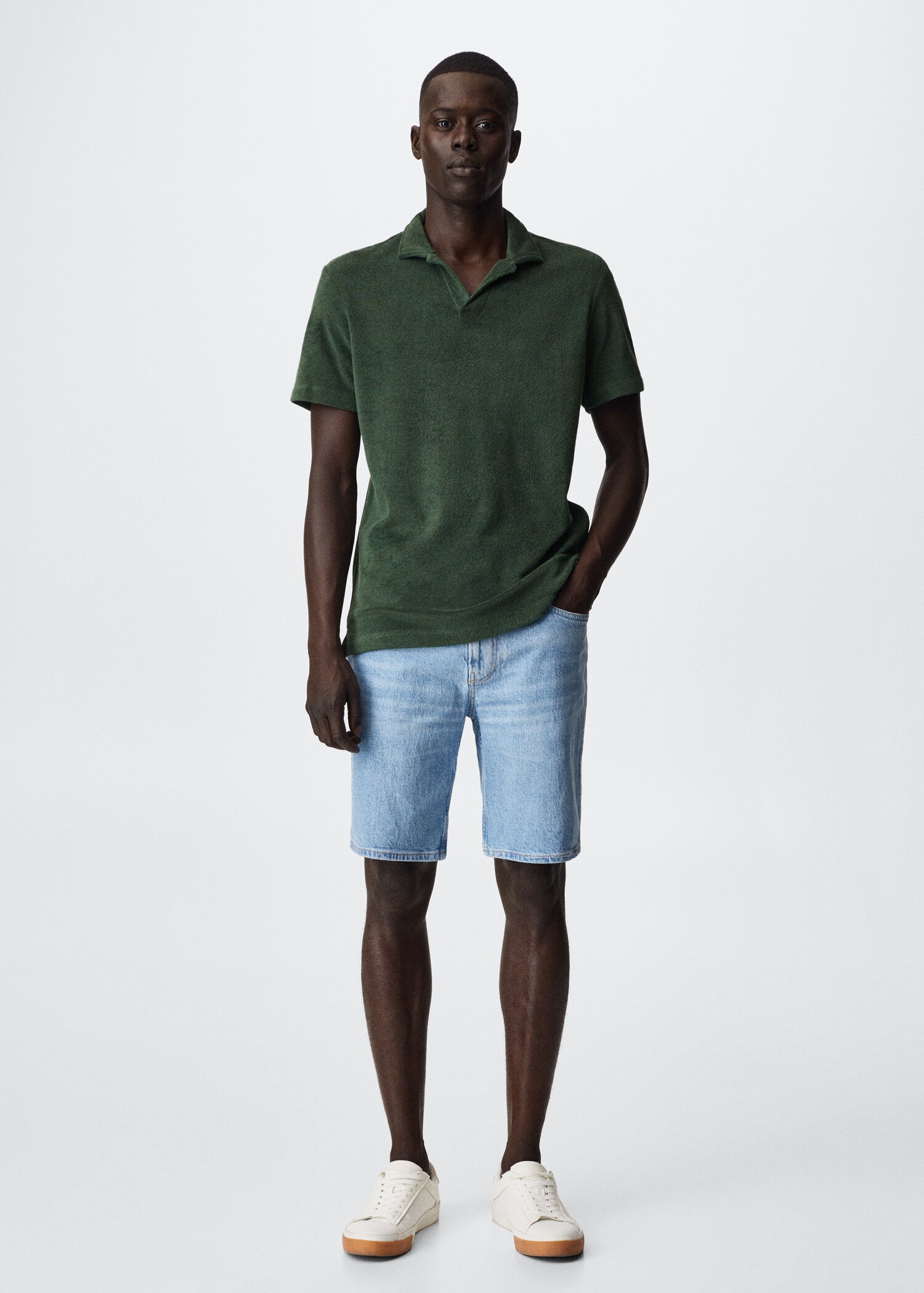 Cotton towel texture polo shirt - General plane