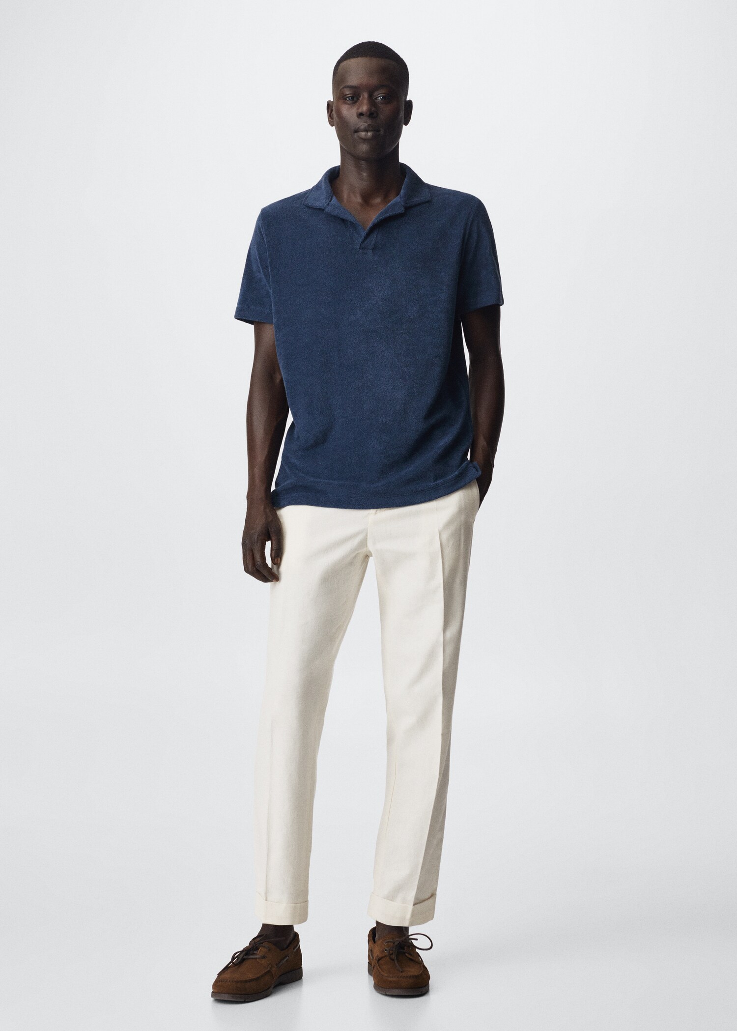 Cotton towel texture polo shirt - General plane
