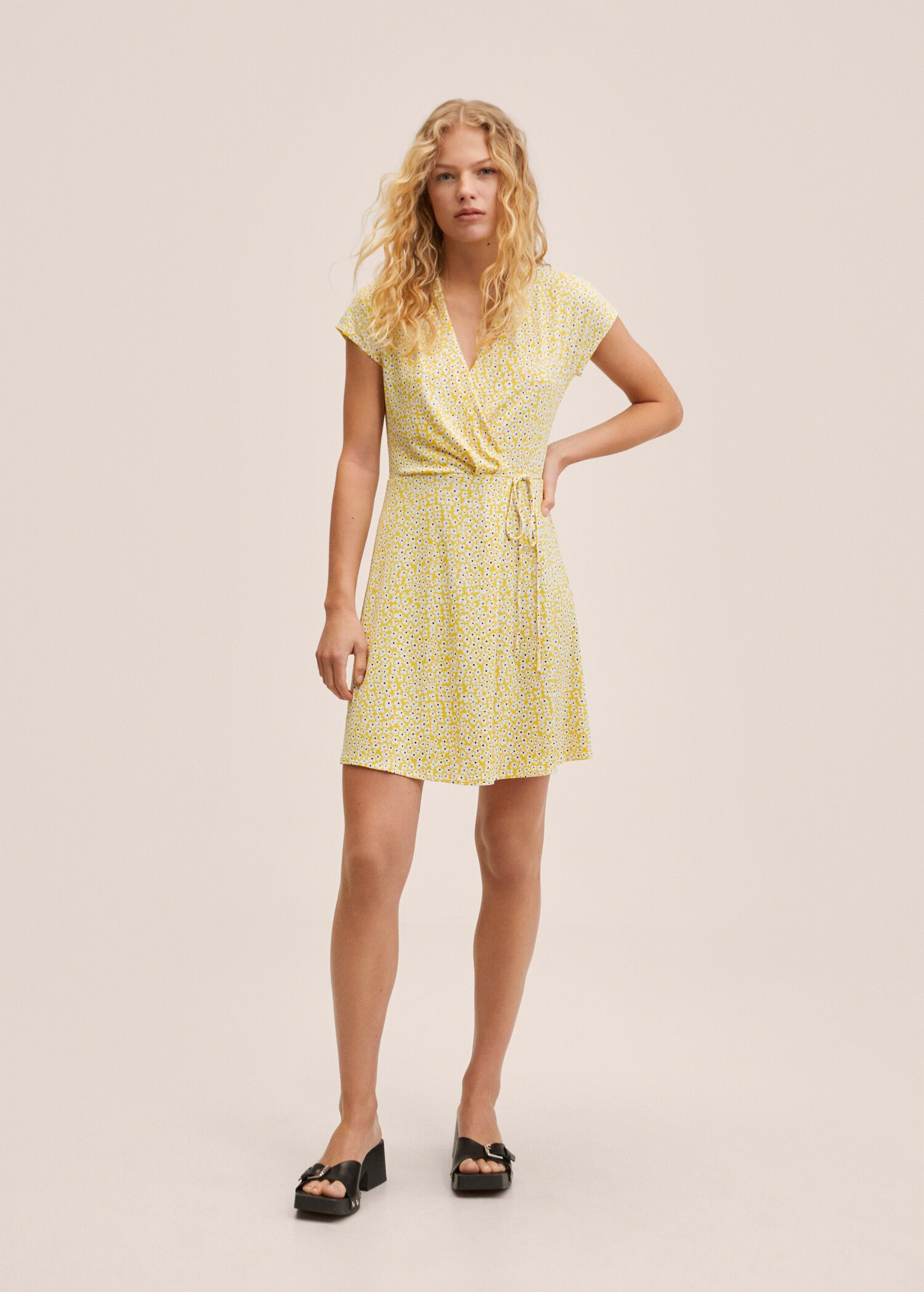 Vestido cruzado estampado - Plano general