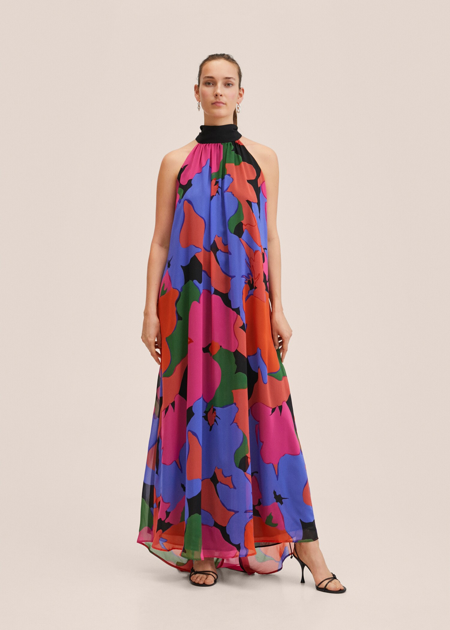 Vestido estampado lazo - Plano general