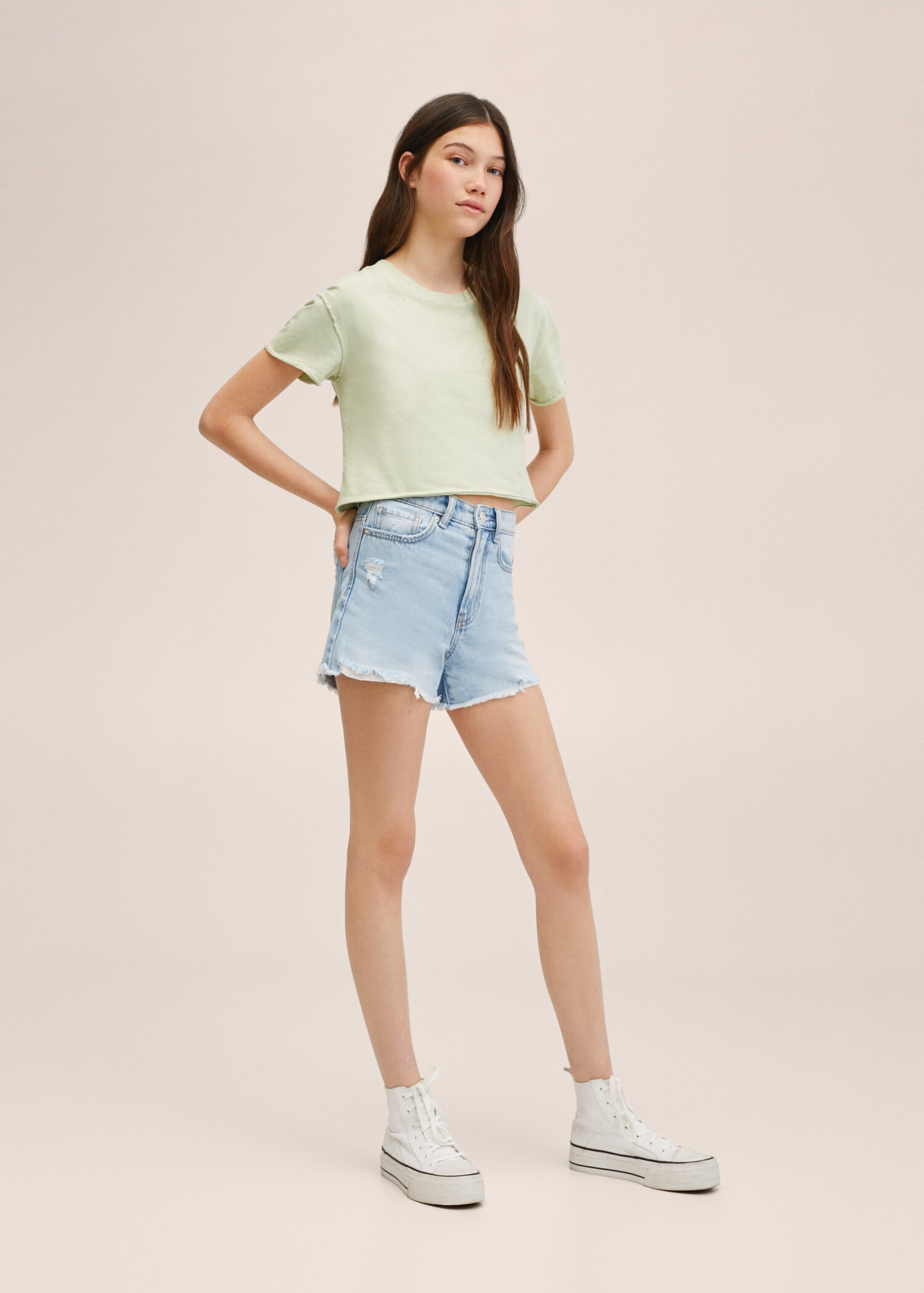 Crop-T-Shirt aus Baumwolle - Allgemeine Ansicht