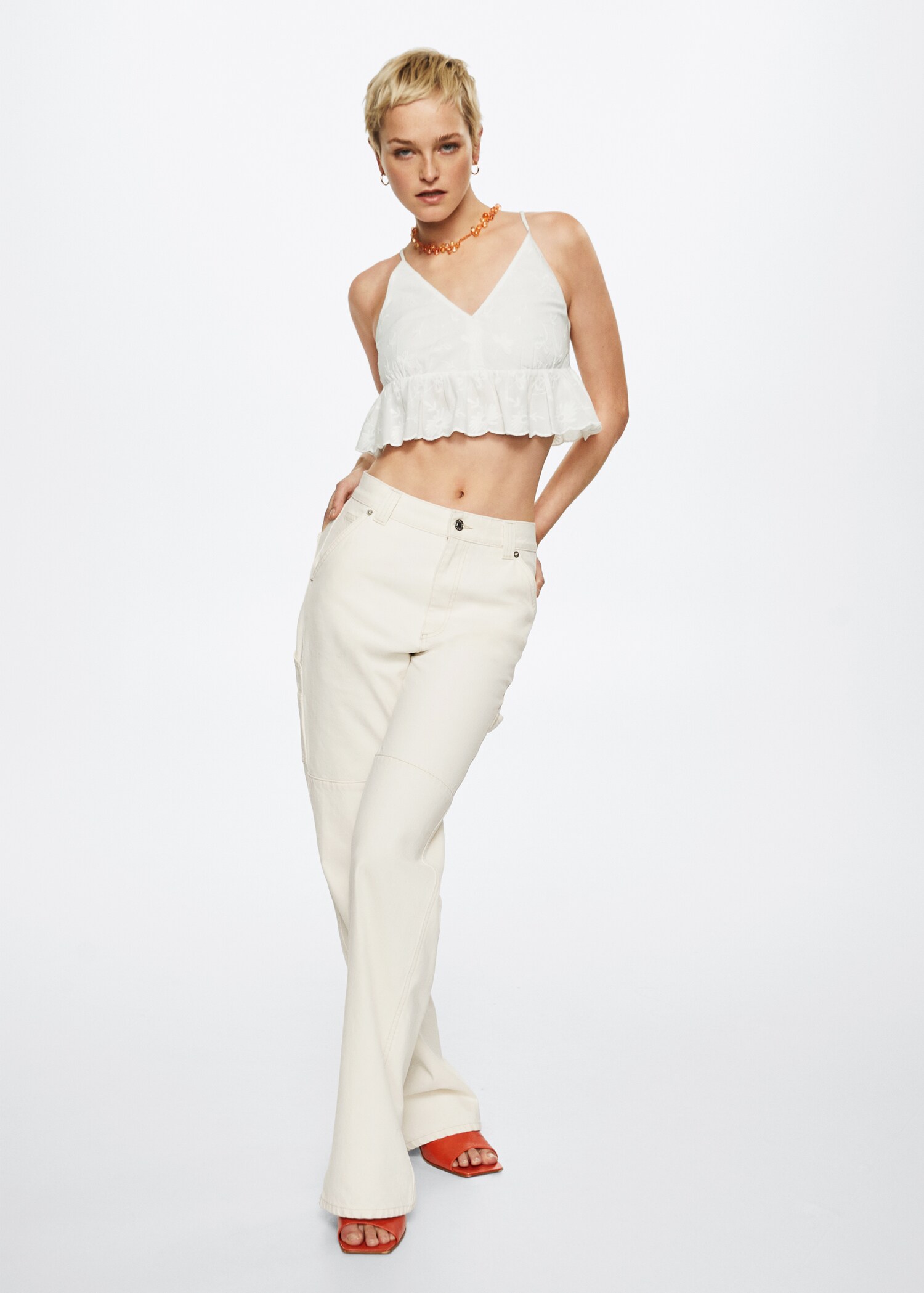 Embroidered cotton top - General plane