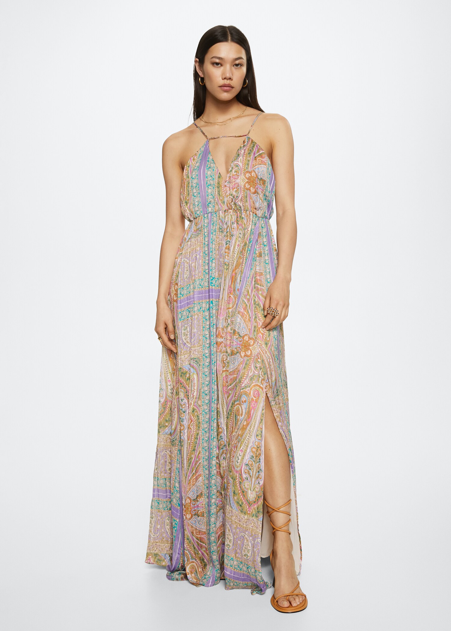 Paisley chiffon dress - General plane