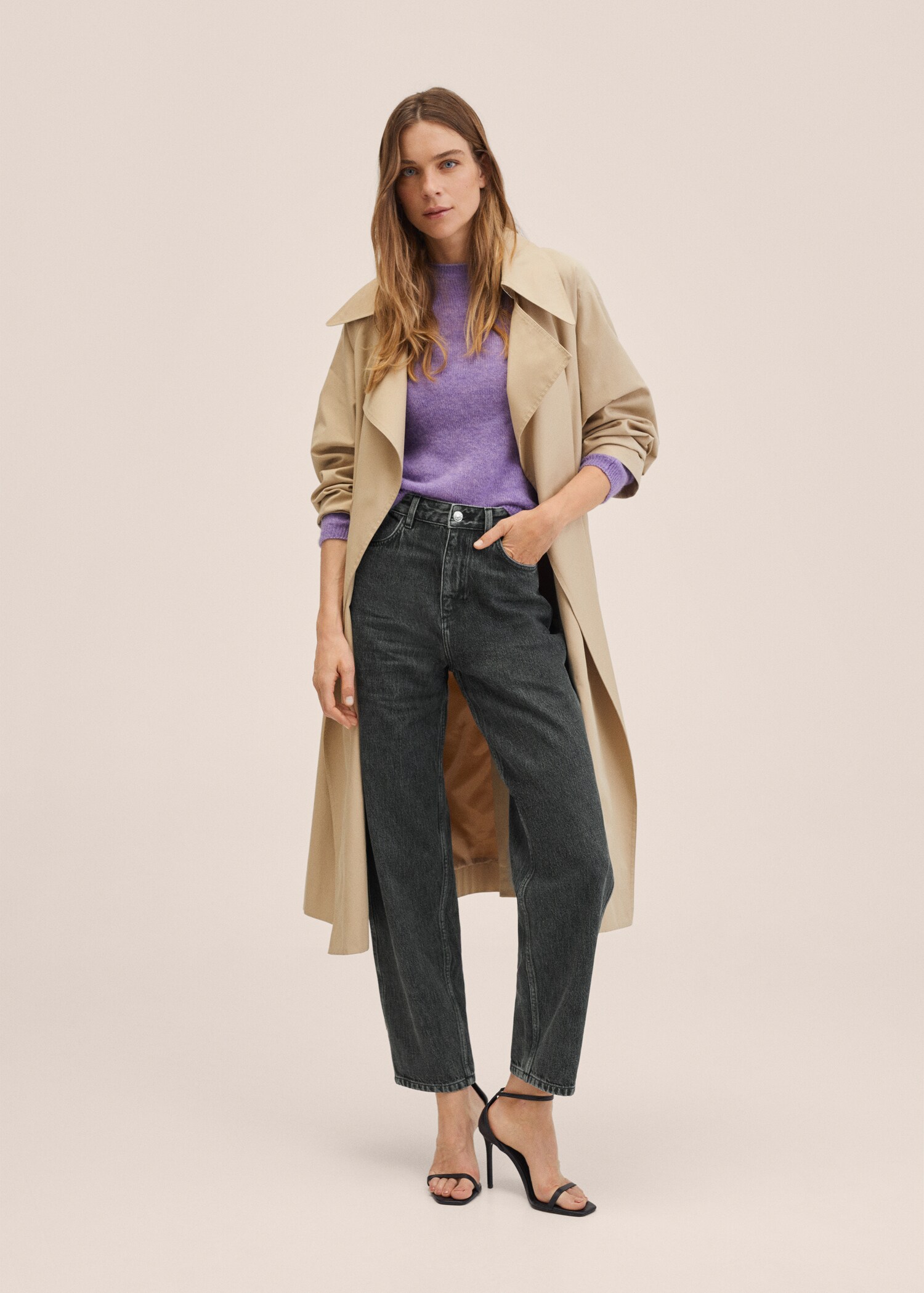 Jean tapered taille haute - Plan général