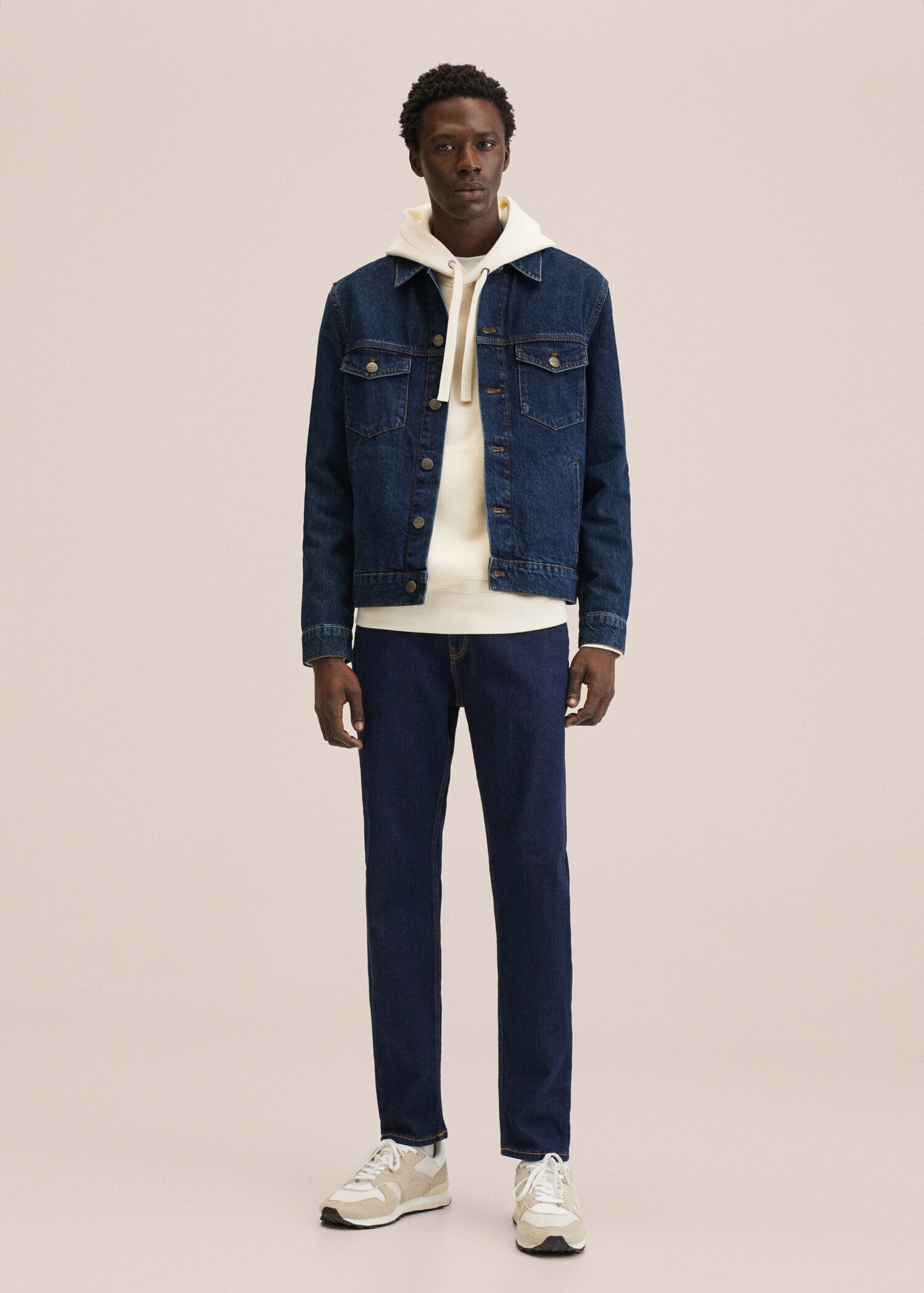 Blouson denim délavé foncé - Plan général