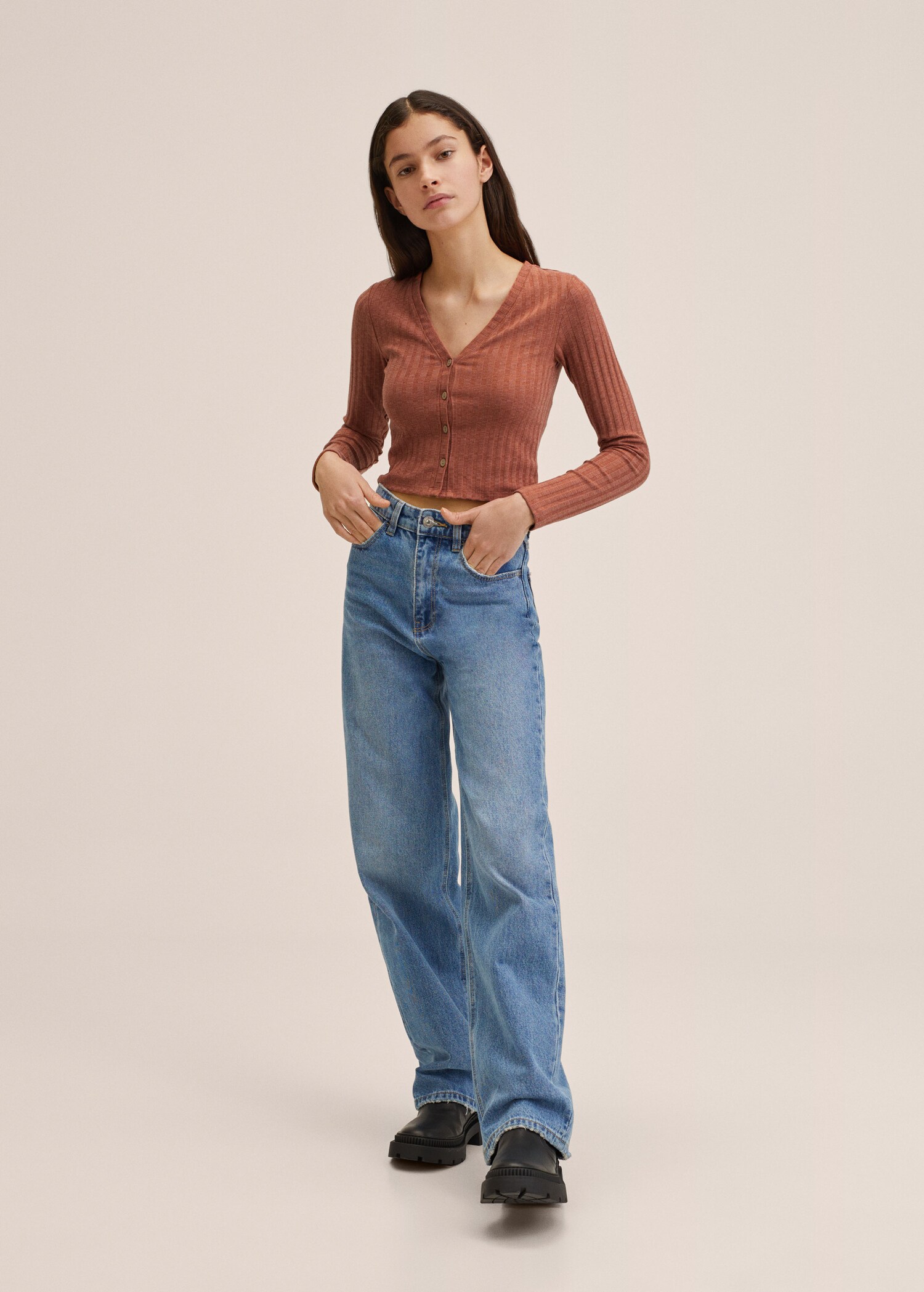 Ribbed long-sleeved t-shirt - General plane