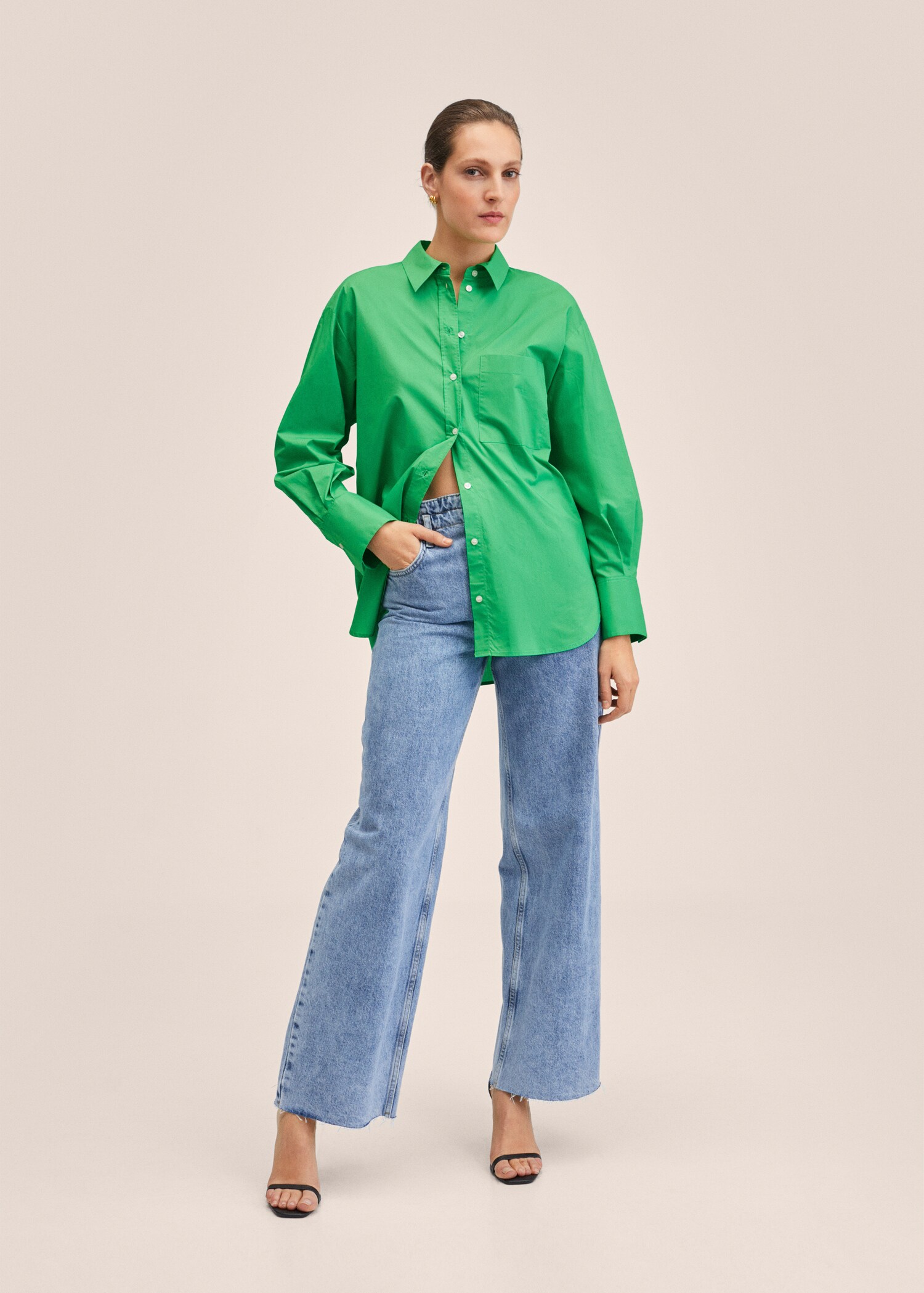 Bavlněná košile oversize - Celkový náhled