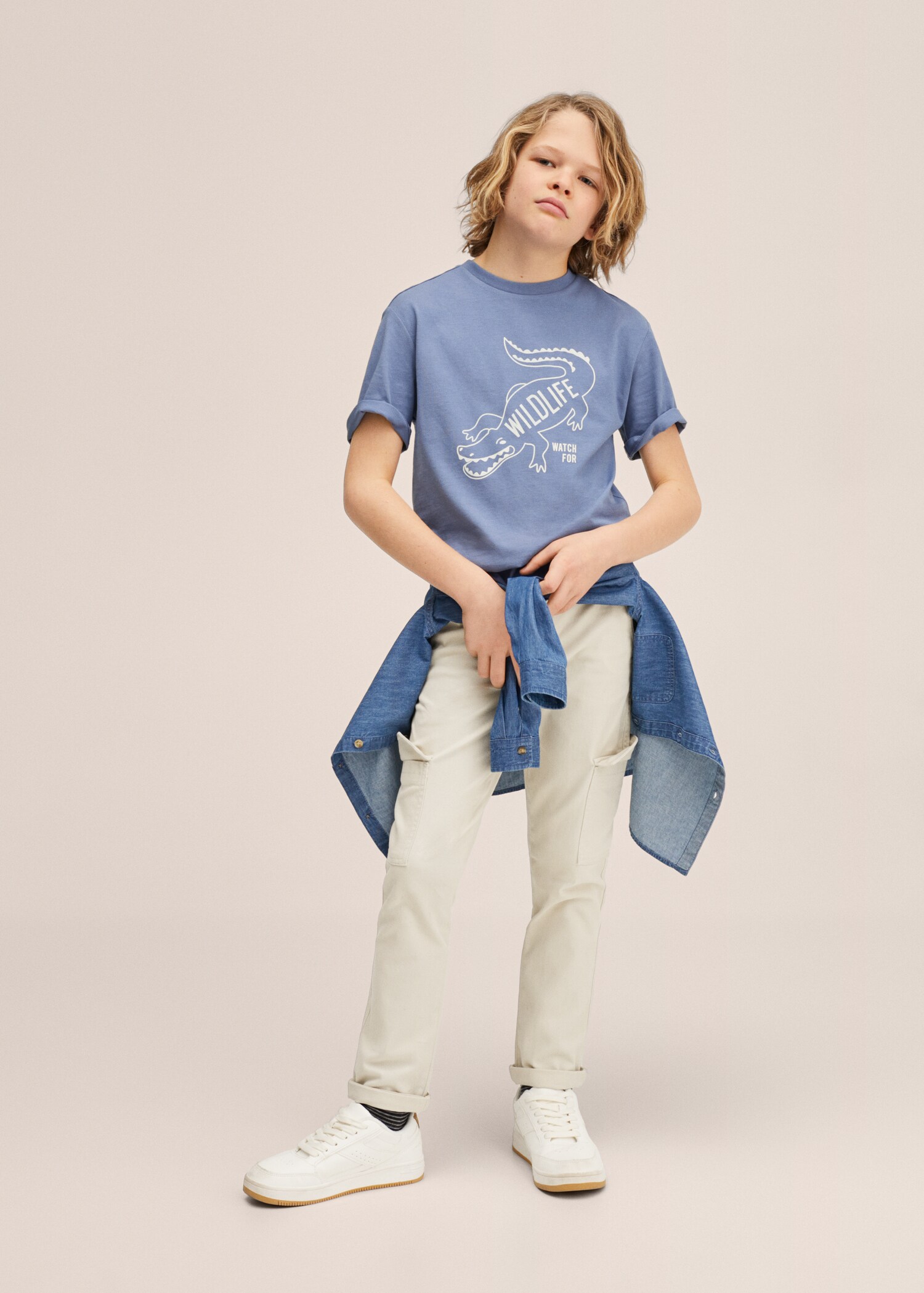 Printed cotton-blend T-shirt - General plane