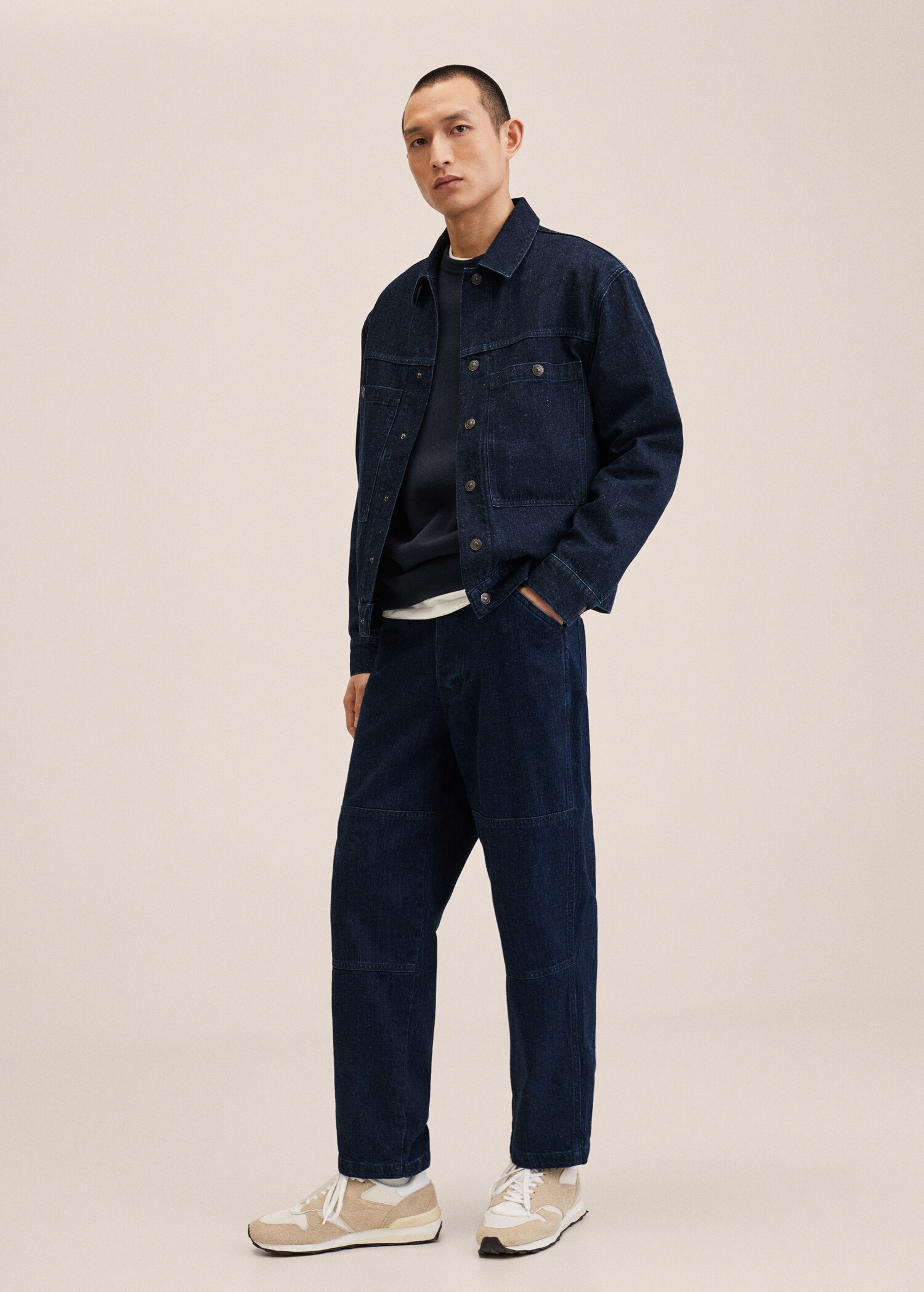 Marbled denim overshirt - General plane