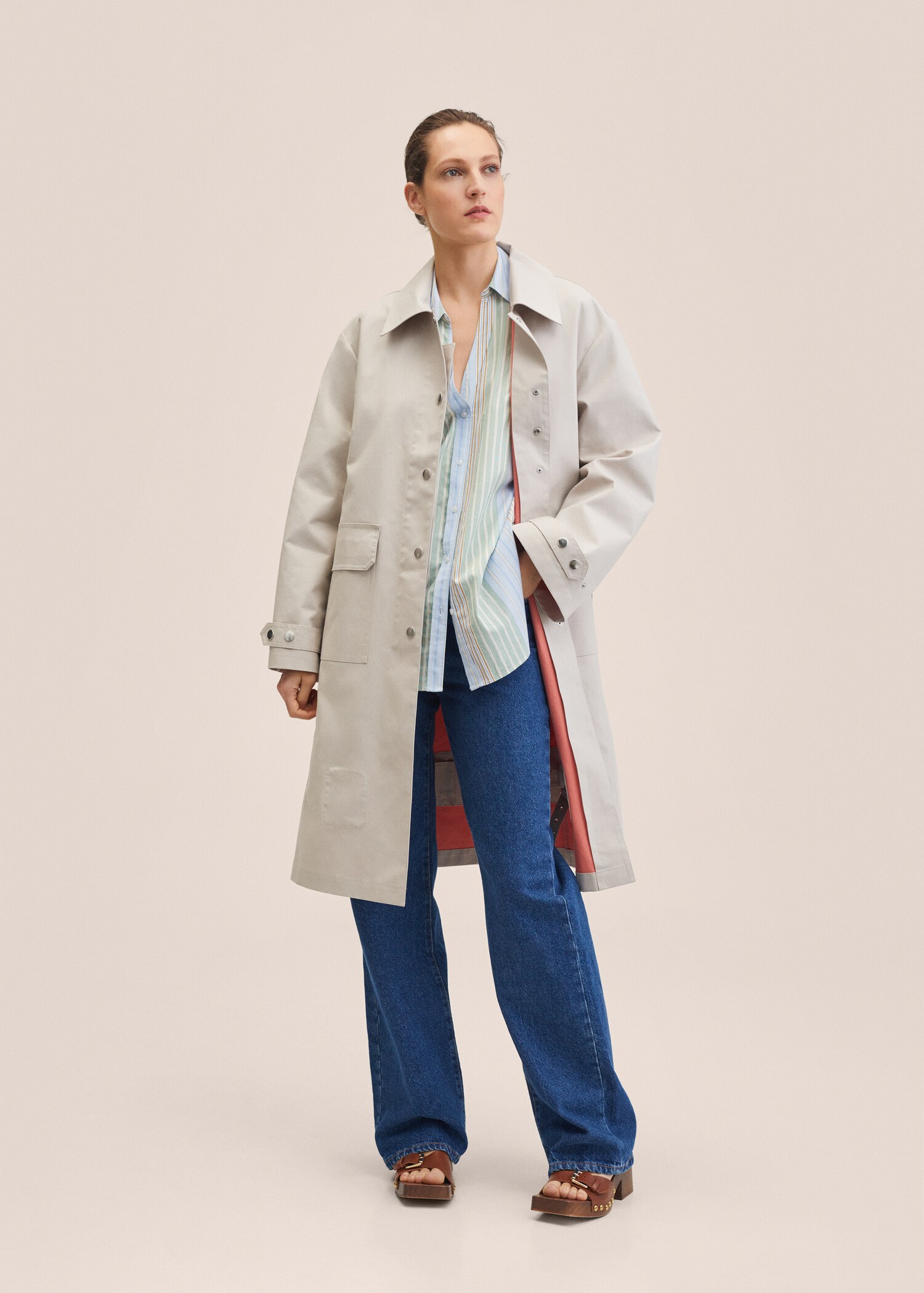 Oversized-Trenchcoat aus Baumwolle - Allgemeine Ansicht