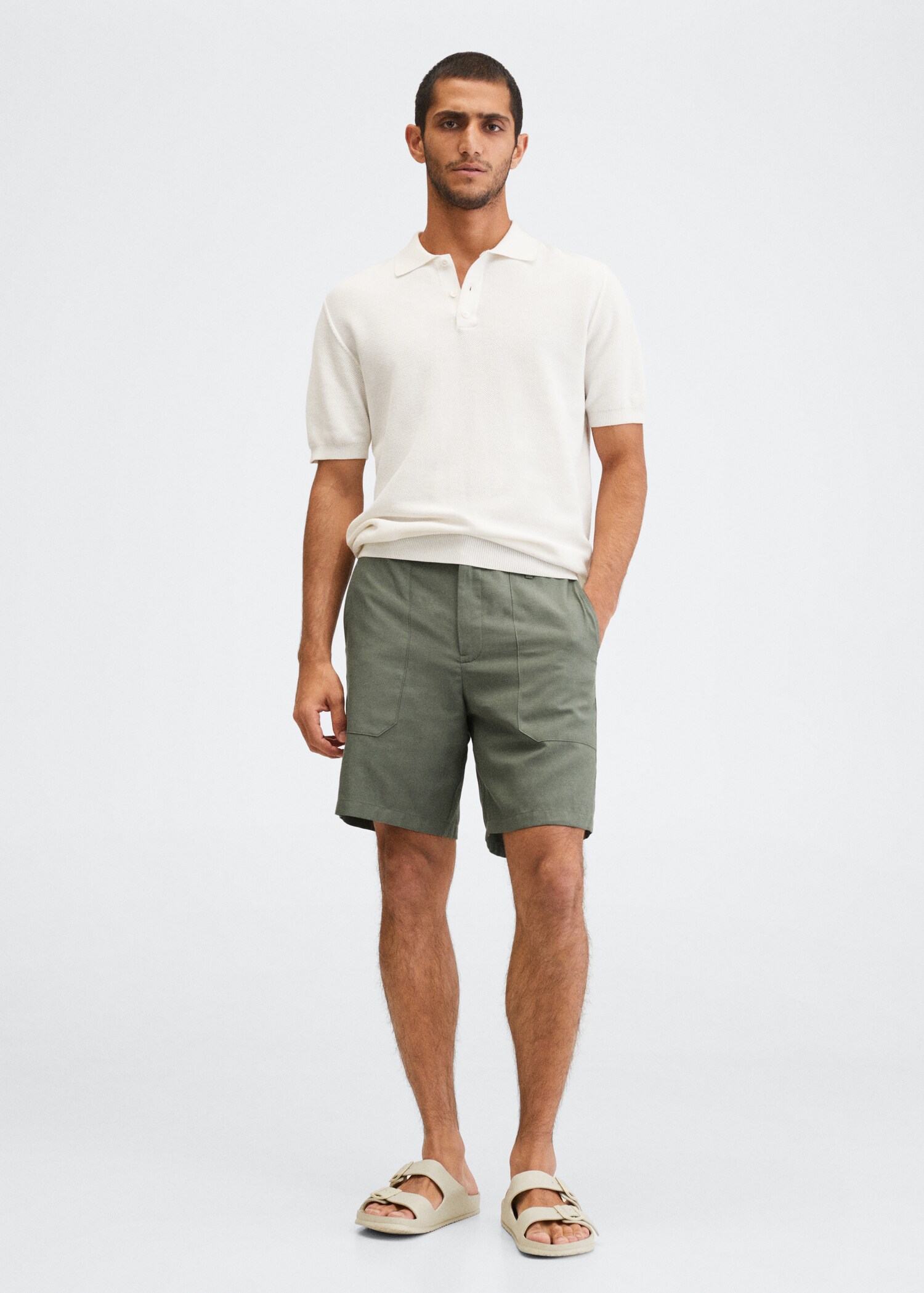 Bermudashorts aus Lyocell mit Leinen - Allgemeine Ansicht