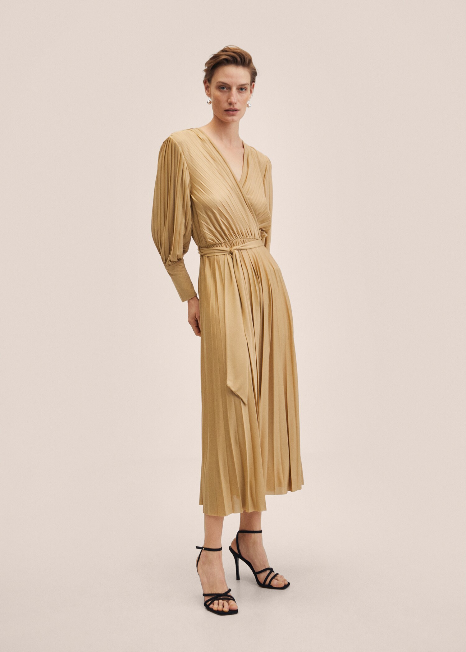 Belt pleated dress - General plane