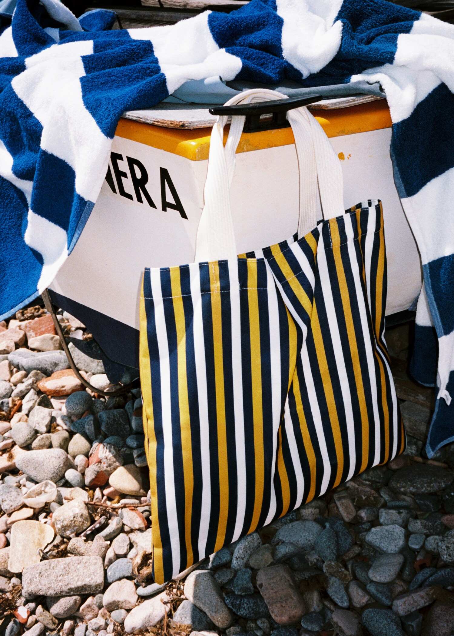 Pruhovaná kabelka shopper - Celkový náhled