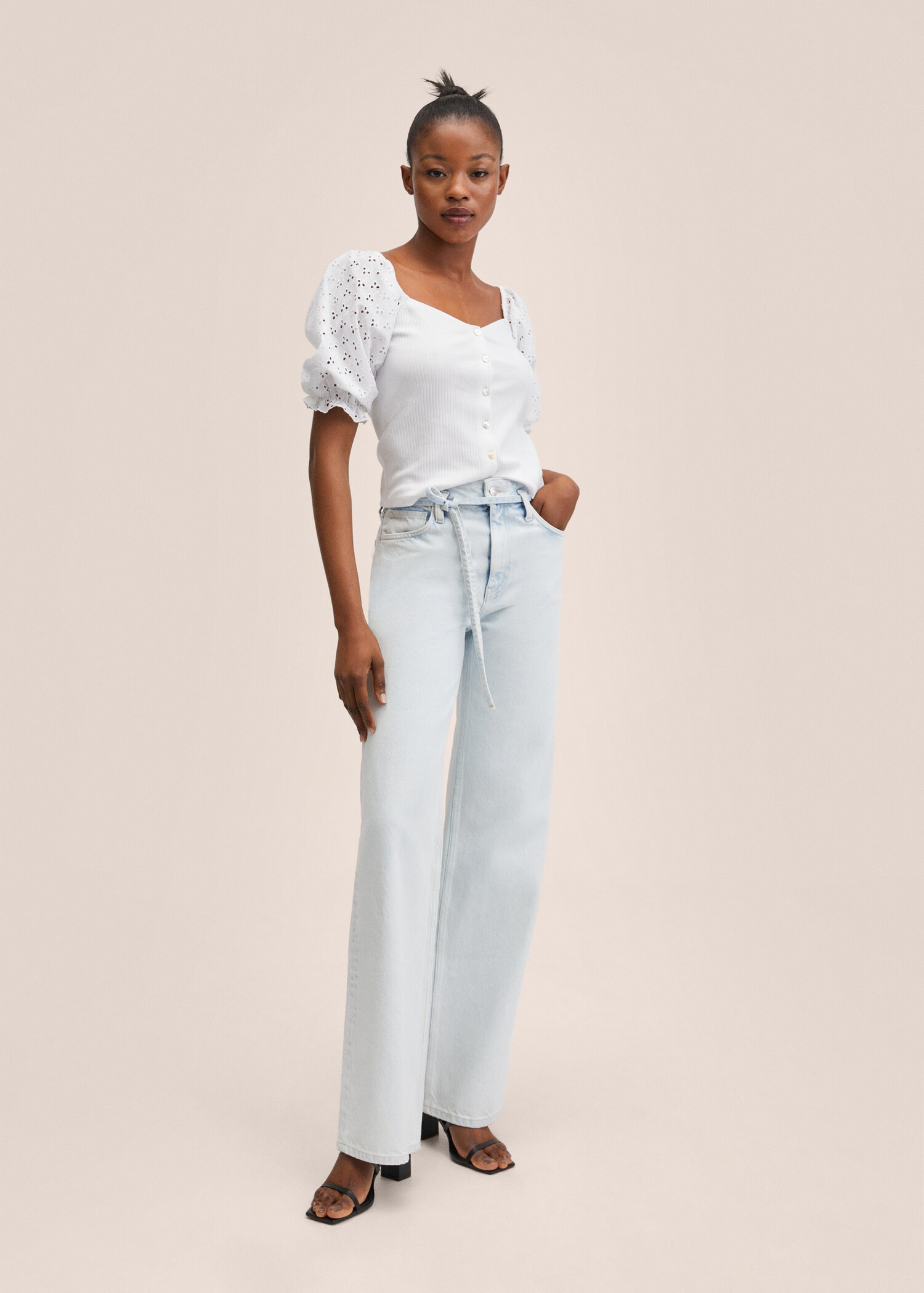 Embroidered sleeve T-shirt - General plane