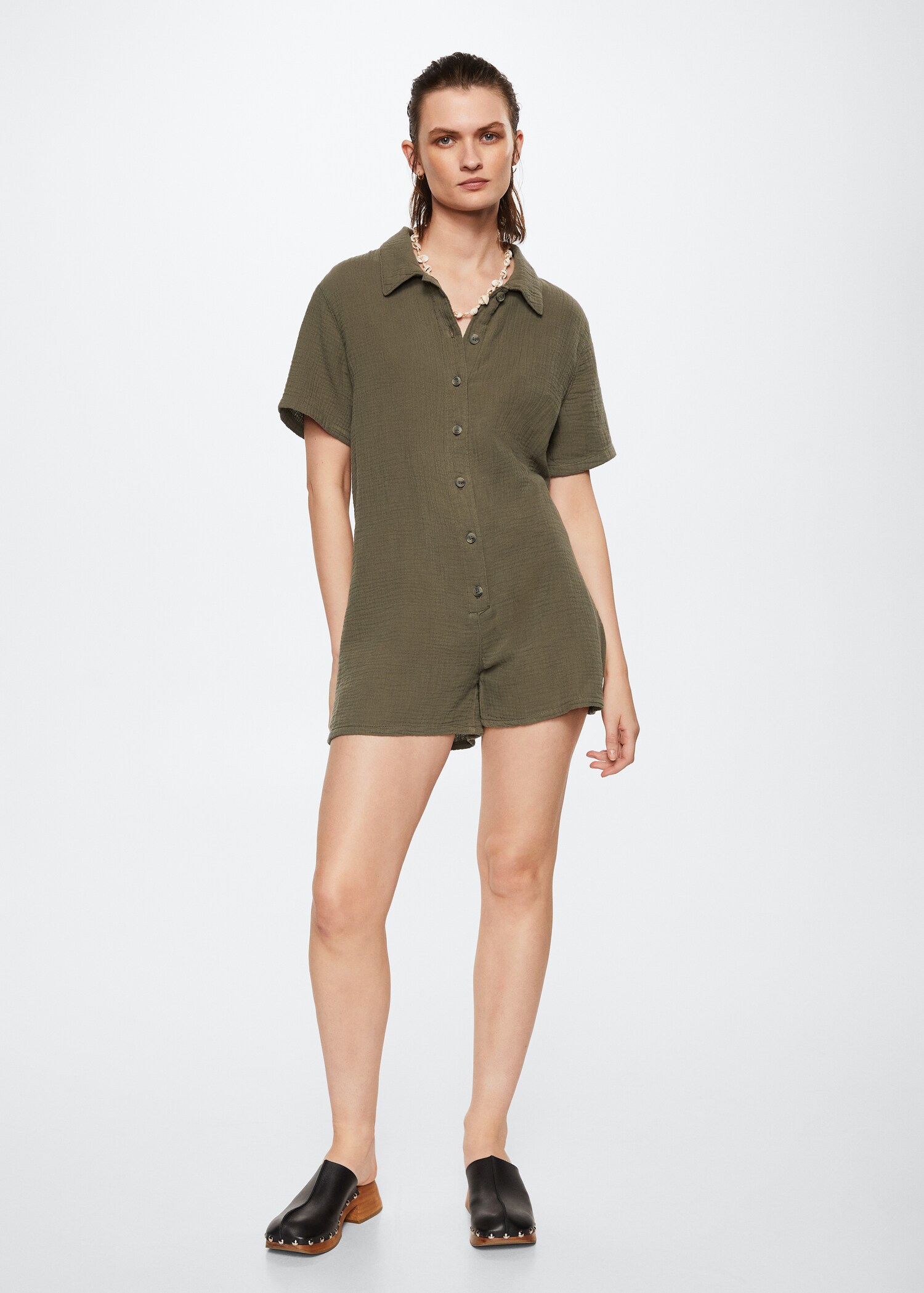 Cotton cheesecloth jumpsuit - General plane