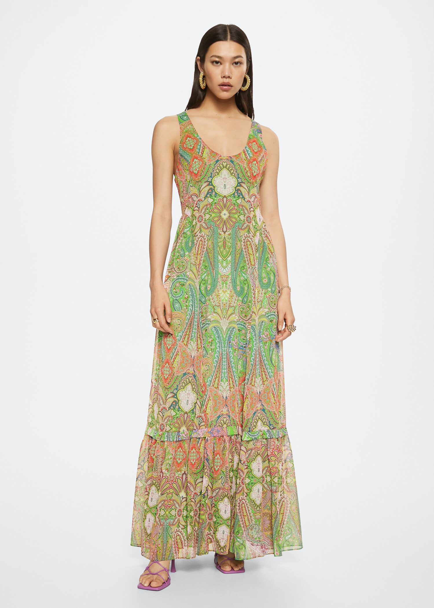 Paisley chiffon dress - General plane