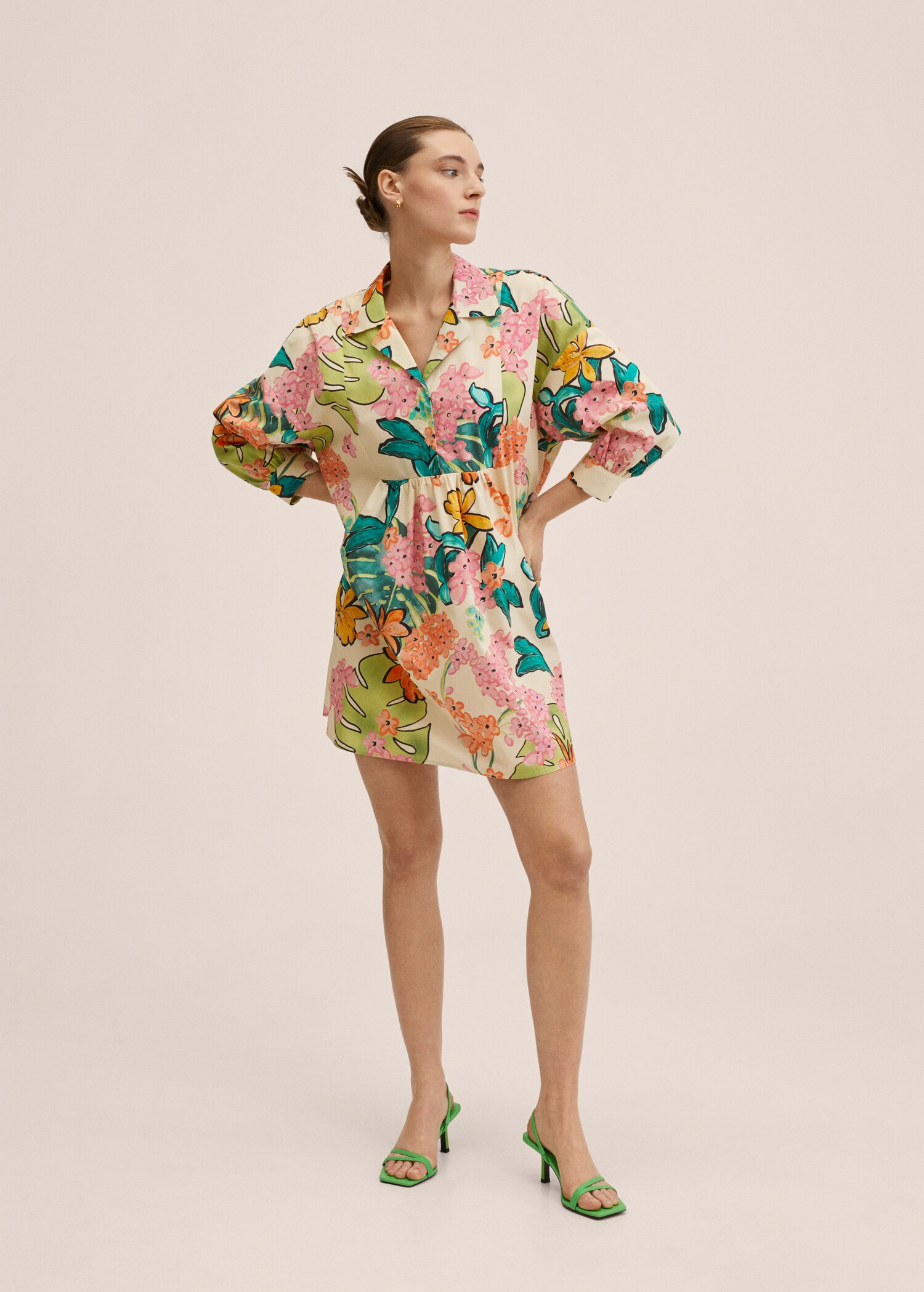 Vestido camisero estampado - Plano general
