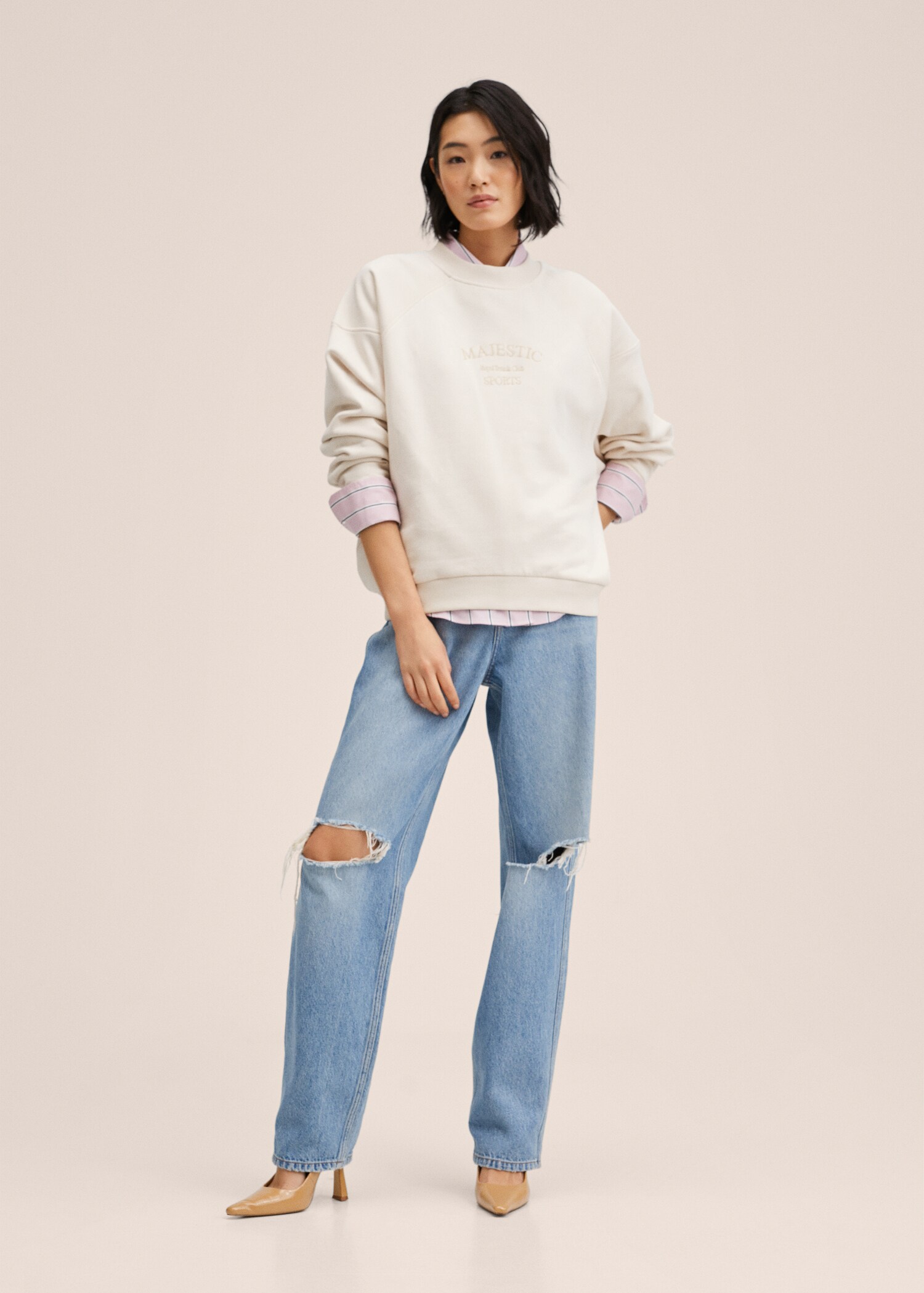 Sudadera algodón mensaje - Plano general