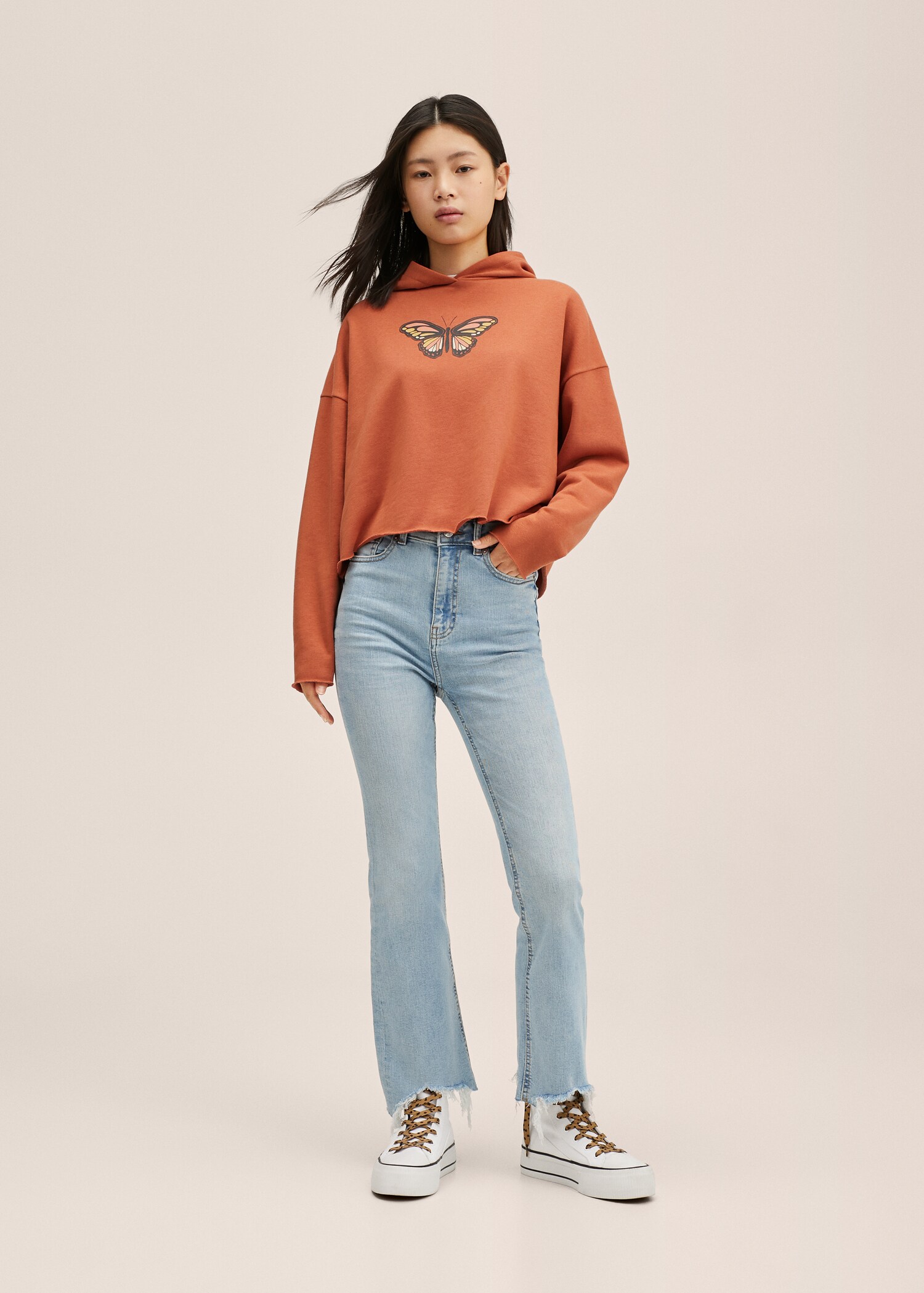 Butterfly cropped sweatshirt - General plane